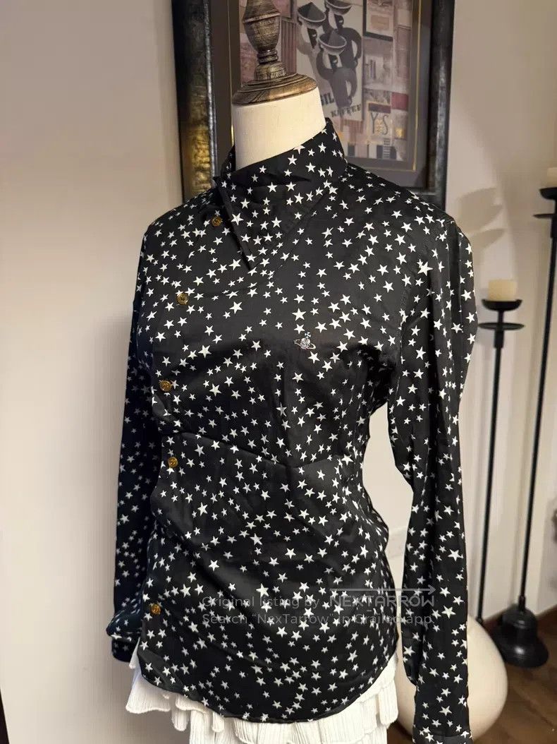 Vivienne Westwood Vivienne Westwood Black star-patterned shirt with a slante Size M / US 6-8 / IT 42-44 - 3 Thumbnail