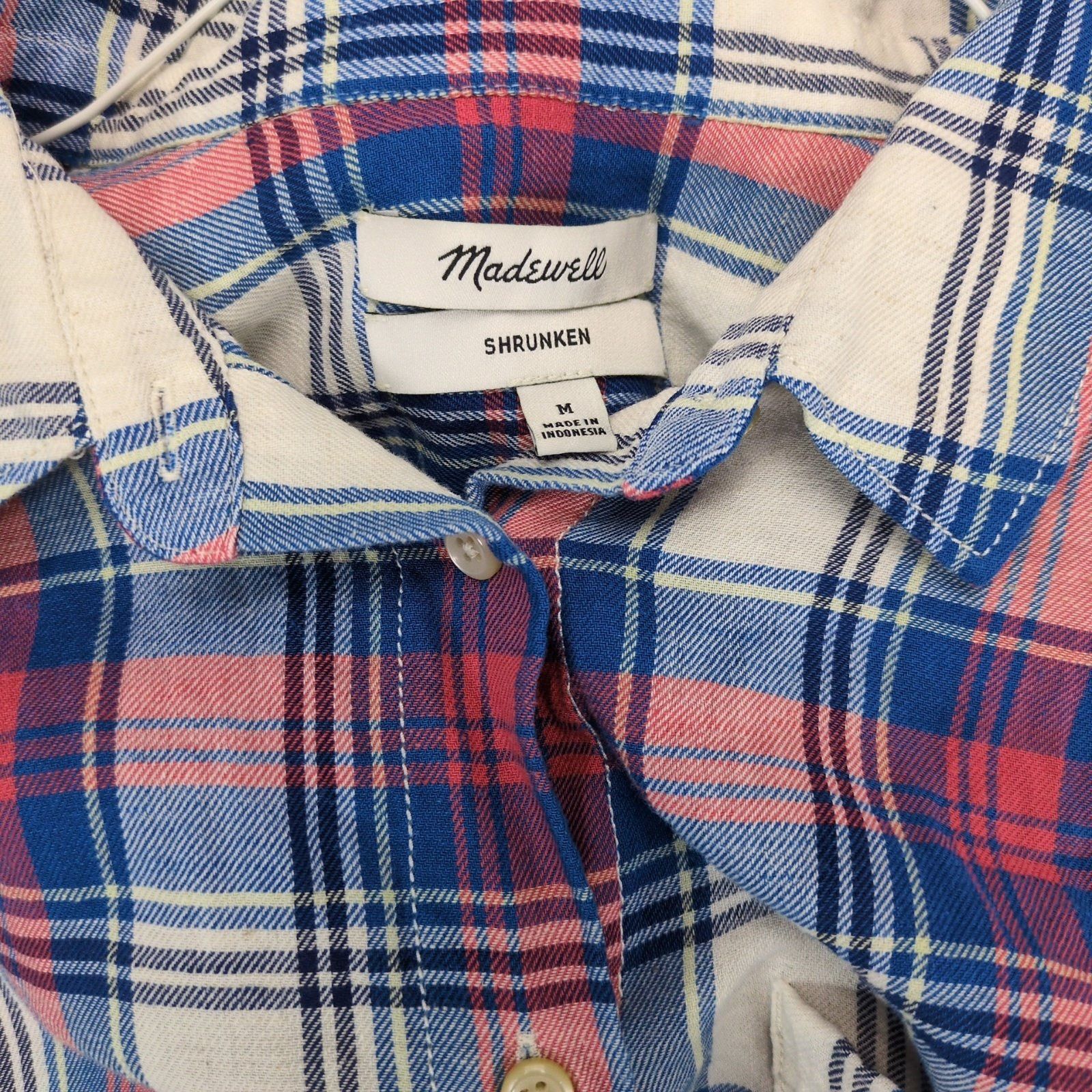 Madewell Madewell Women's M Long Sleeve Shrunken Flannel Button Shirt Size M / US 6-8 / IT 42-44 - 2 Thumbnail