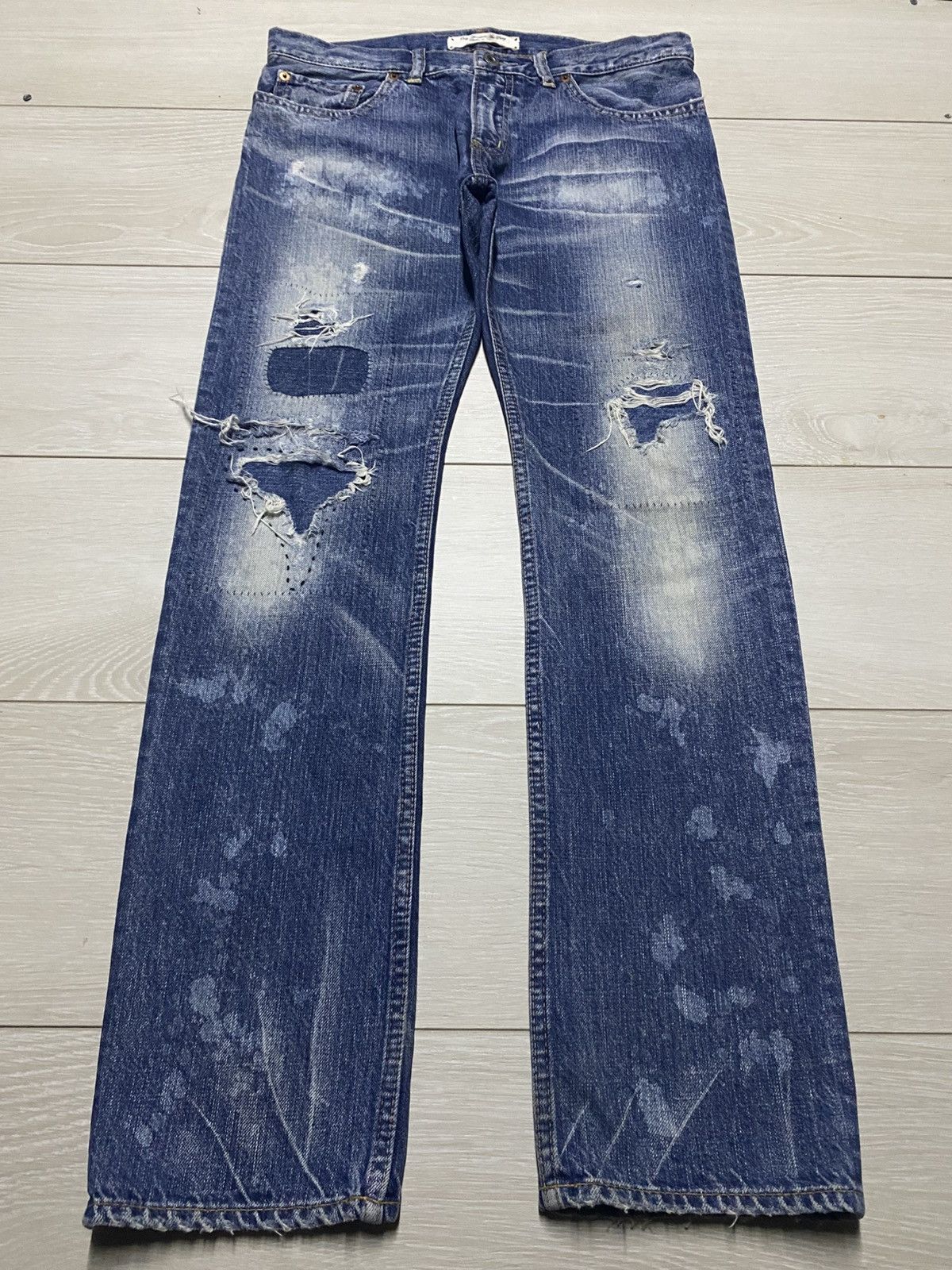 Vintage Japanese Brand Rnaic Repair Bleach Skinny Jeans