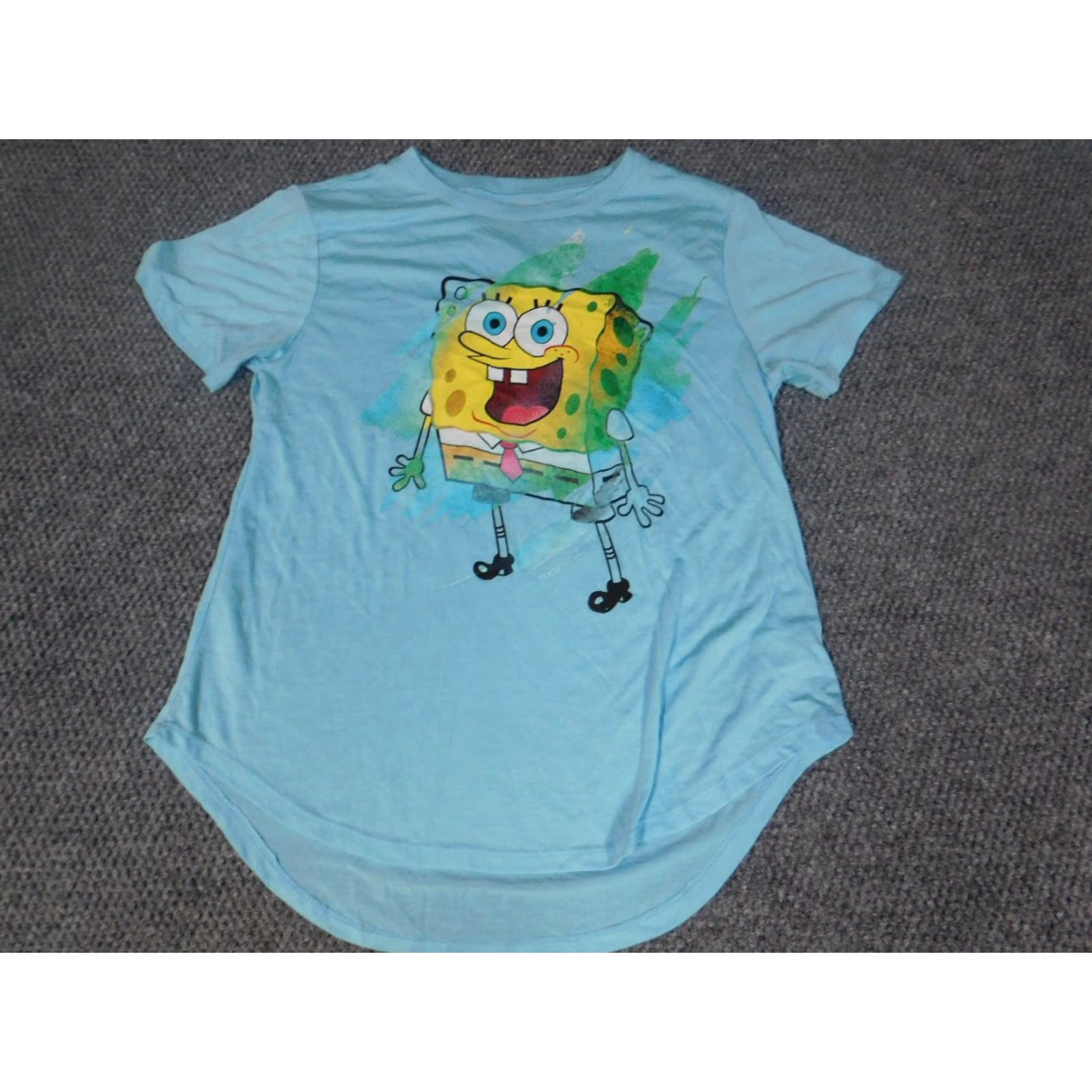 Nickelodeon Spongebob Nickelodeon Womens Shirt Large Blue Cartoon Graphic Size L / US 10 / IT 46 - 2 Thumbnail