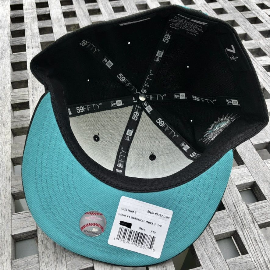 New Era Florida Marlins Blackout Pop Teal UV 1993 Patch Hat 7 1/2 Size ONE SIZE - 6 Thumbnail