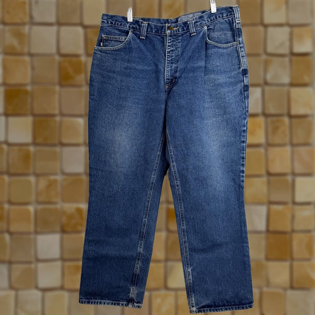 Carhartt VINTAGE Carhartt FR Jeans Mens 38x30 Flame-Resistant Blue Denim 5-Pocket Work Size US 38 / EU 54 - 1 Thumbnail