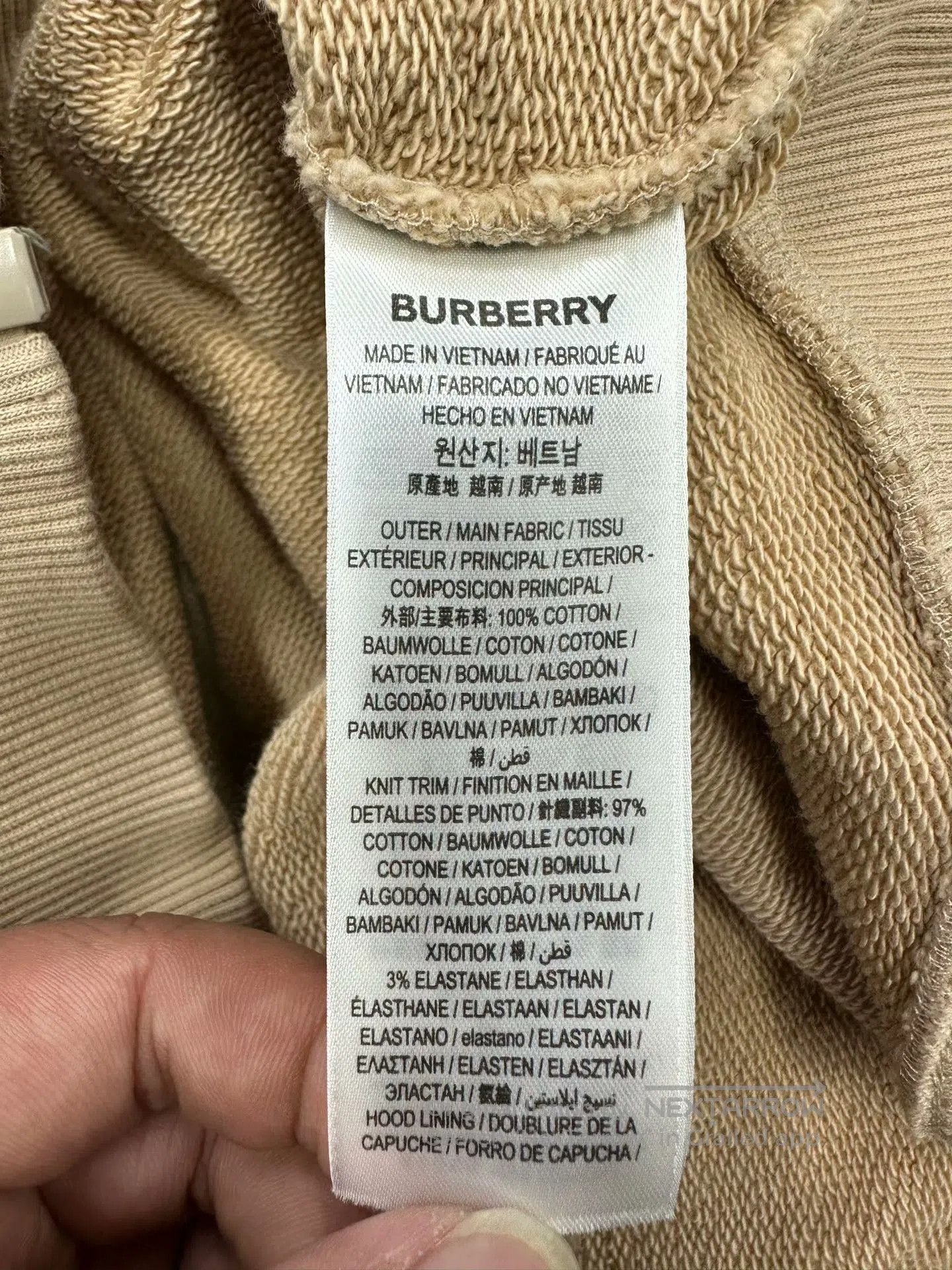Burberry Burberry Khaki letter logo zipper hooded sweatshirt| Size US XL / EU 56 / 4 - 4 Thumbnail