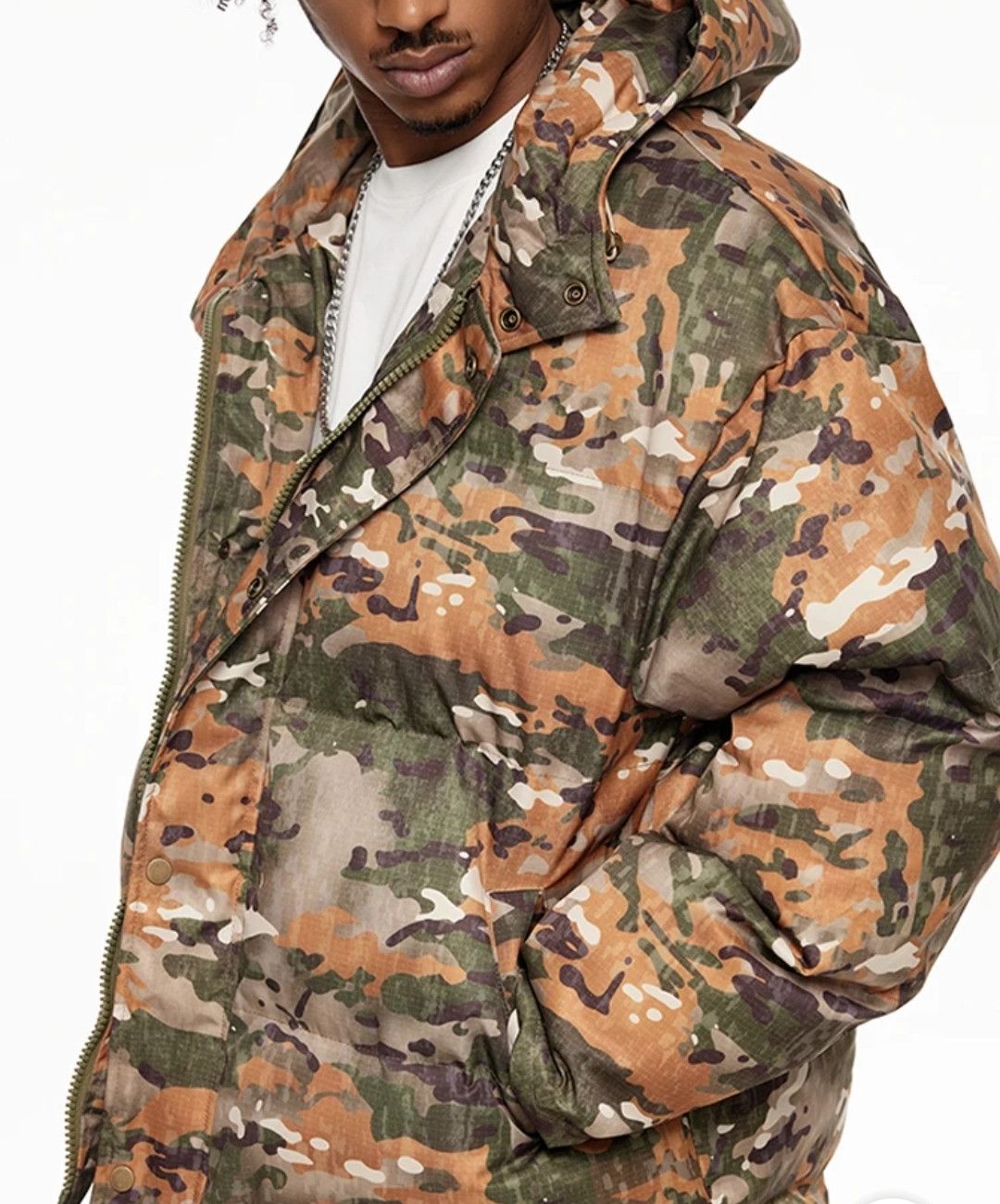 Vintage Camouflage Hooded Padded Jackets Street Winter Size US XXL / EU 58 / 5 - 3 Thumbnail