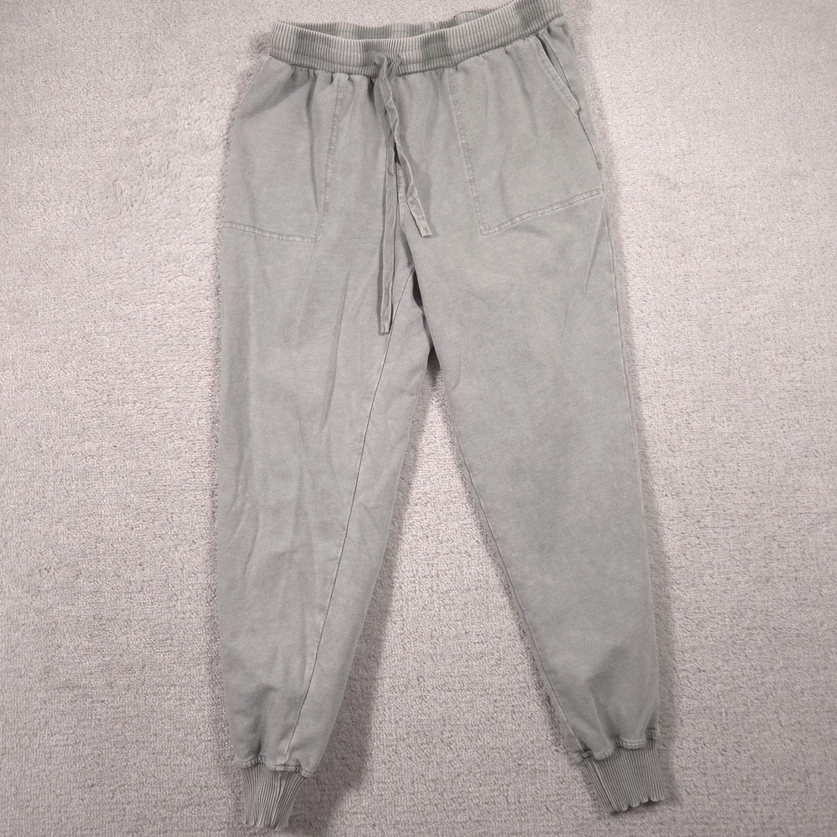 Lancel Delancey Jogger Pants Mens S Gray Knit Elastic Waist Pockets Lounge Tapered Casual Activewear Pants Size US 29 - 2 Thumbnail