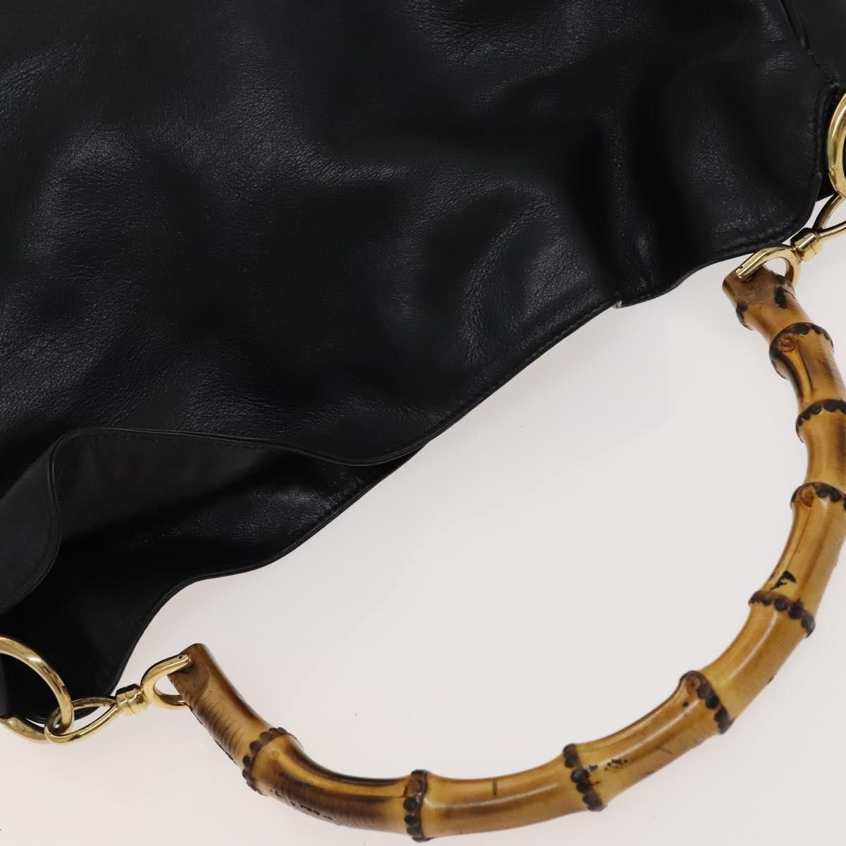 Gucci GUCCI Bamboo Hand Bag Leather Black Gold 001 2058 1577 0 Size ONE SIZE - 6 Thumbnail