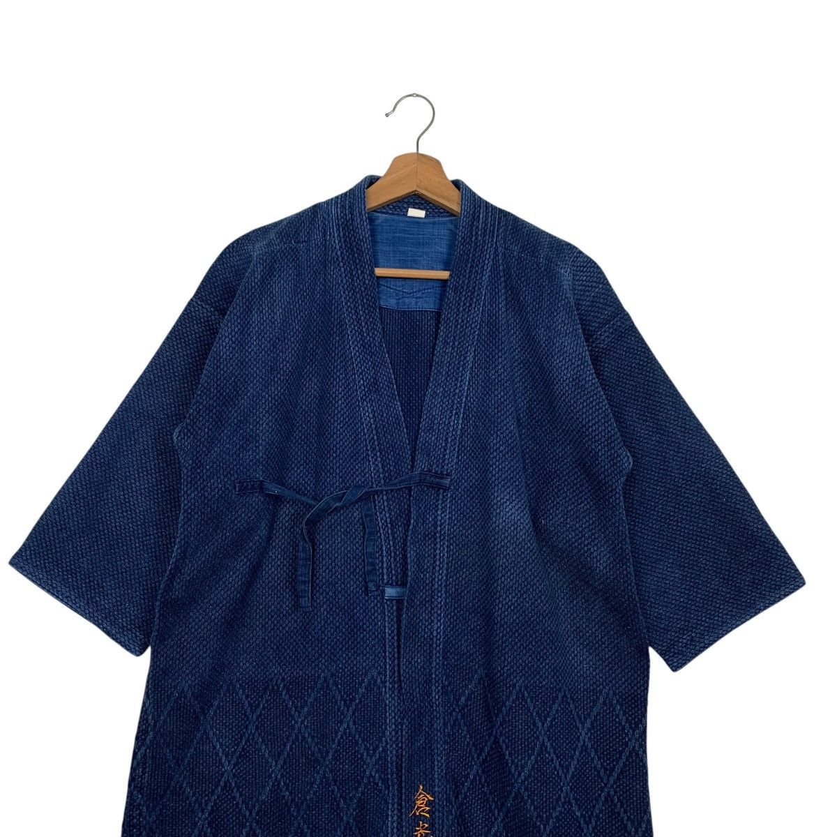 Japanese Brand Vintage 90s Indigo Sashiko Thick Weave Kimono #2691-C120 Size US M / EU 48-50 / 2 - 2 Thumbnail