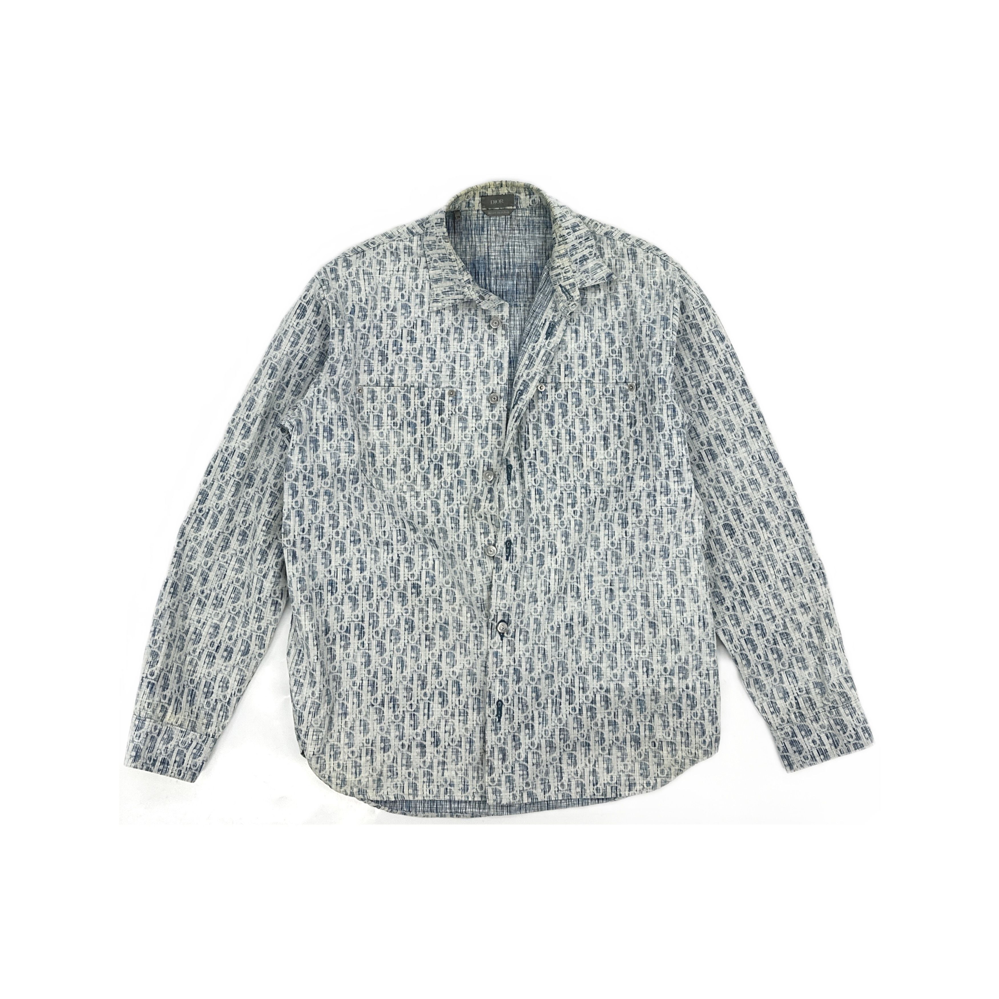 Dior Dior Oblique Kasuri Denim Shirt Size 39 Size US M / EU 48-50 / 2 - 1 Thumbnail