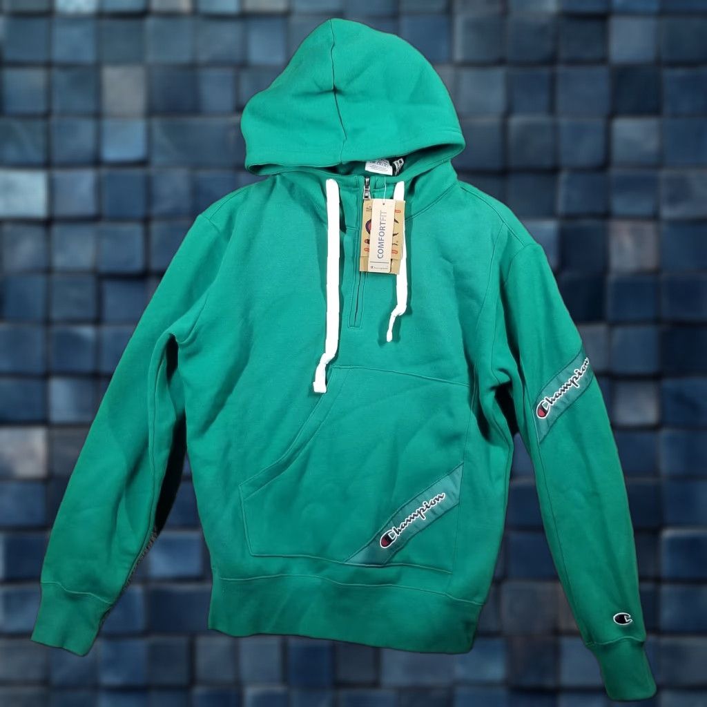 Champion Champion Hoodie Mens Small Green Comfort Fit Organic Cotton Pullover Logo NWT Size US S / EU 44-46 / 1 - 1 Thumbnail