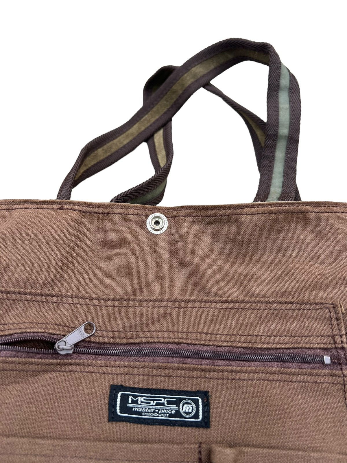 MasterPiece VTG Masterpiece Japan Fade Stains Canvas Leather Tote Bag Size ONE SIZE - 21 Thumbnail