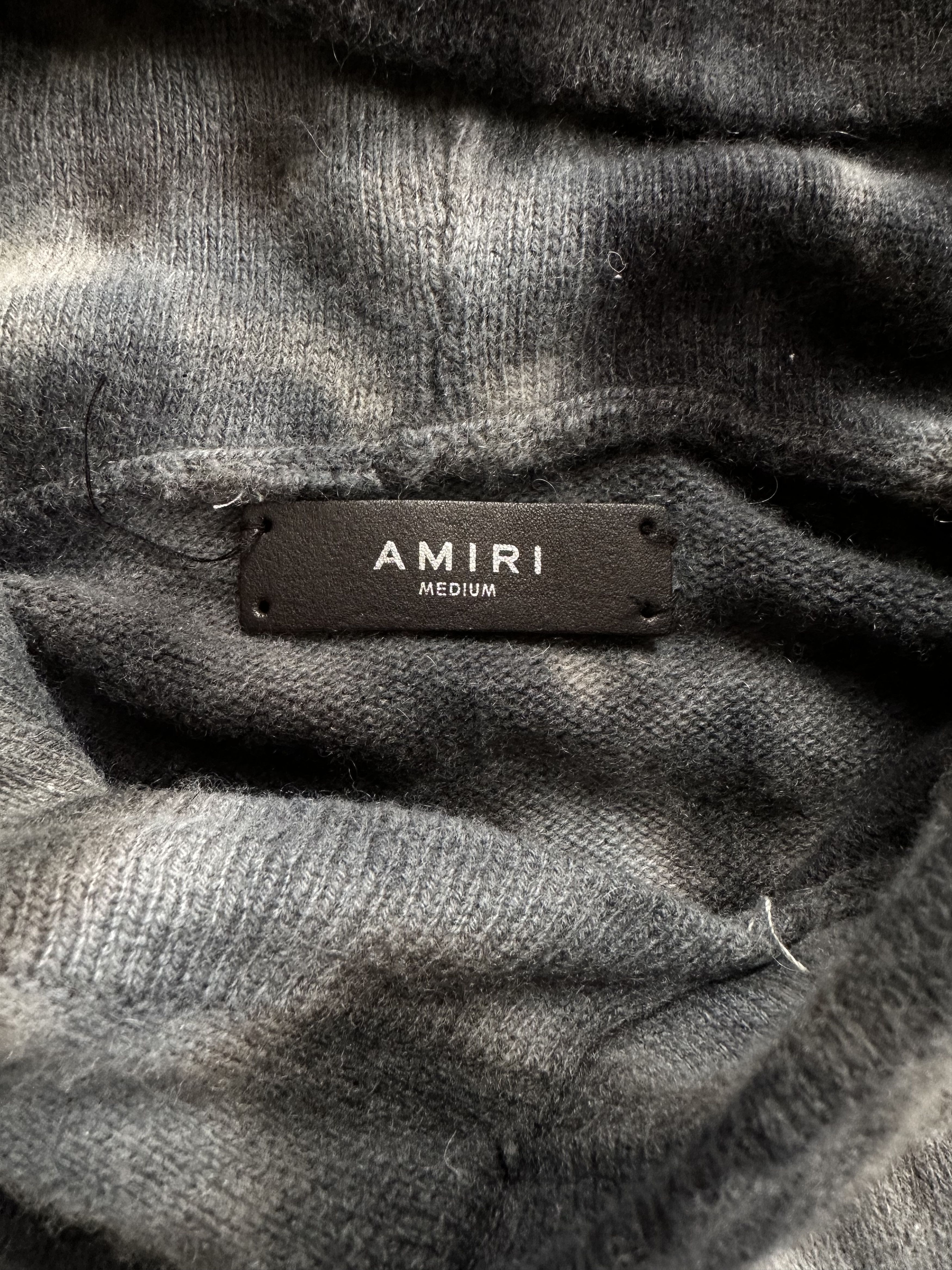 Amiri Amiri Black & Blue Tie-Dye Cashmere Distressed Hoodie Size US M / EU 48-50 / 2 - 4 Thumbnail