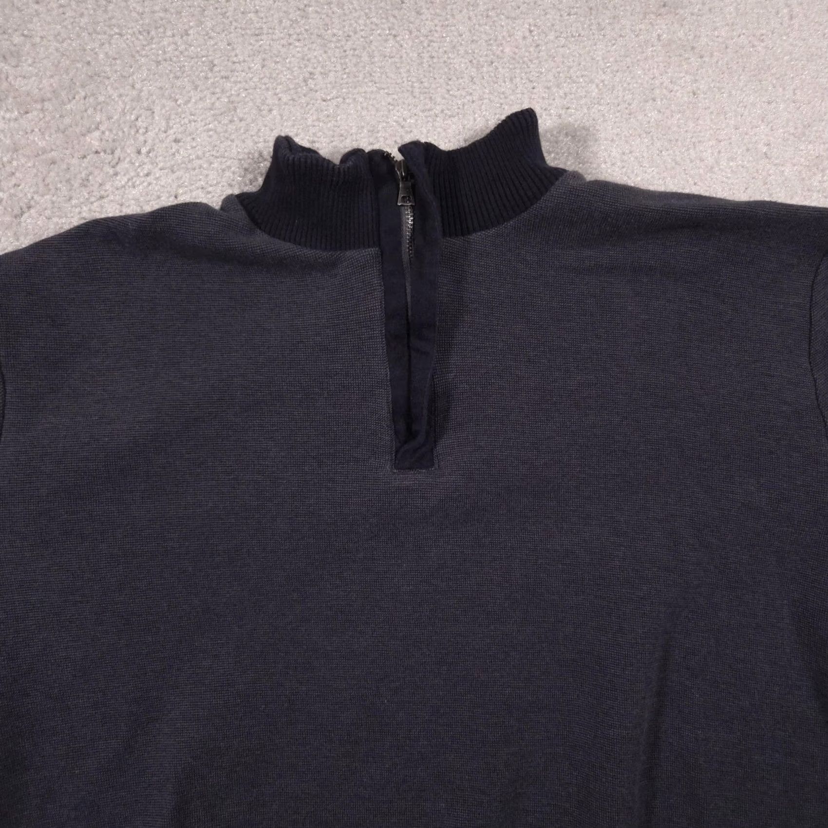 Banana Republic VINTAGE? No. Banana Republic Sweater Mens 2XL Blue Quarter Zip Mock Neck Cotton Knit Pullover Size US XXL / EU 58 / 5 - 3 Thumbnail