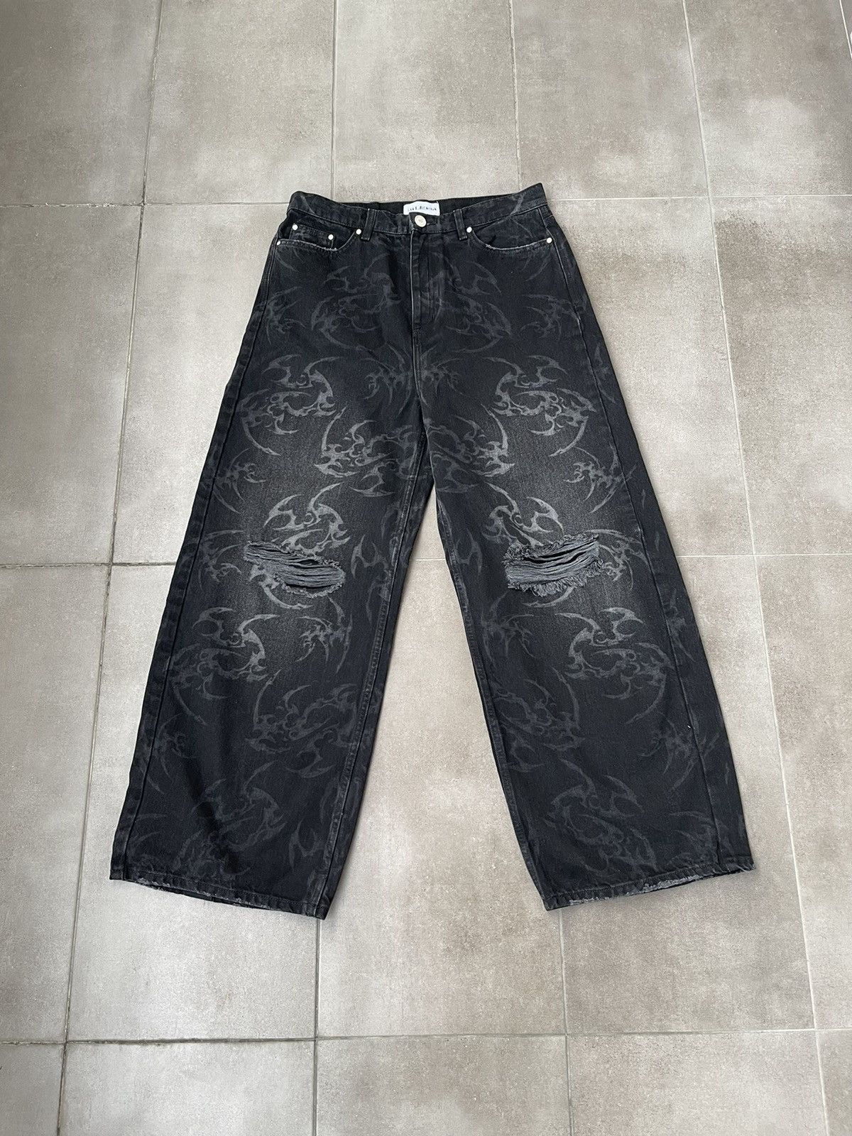 Han Kjobenhavn !DS! FW22 Han Kjobenhavn Tribal Baggy Distressed Denim Pants Size US 32 / EU 48 - 10 Thumbnail