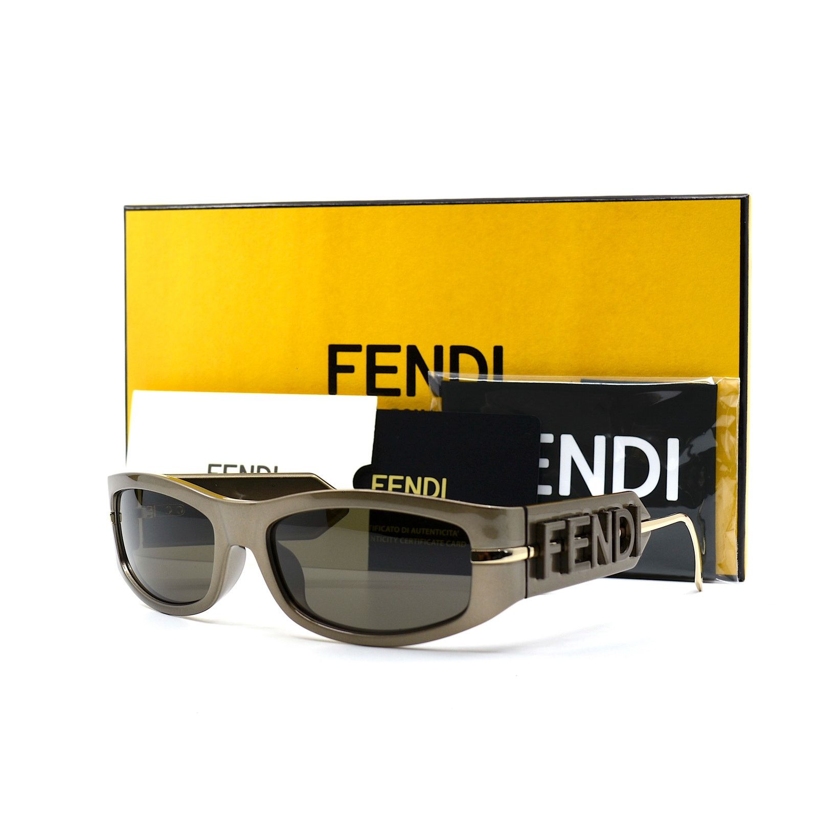 Fendi NEW FENDI FE40120I 45E SHINY BROWN AUTHENTIC SUNGLASSES Size ONE SIZE - 1 Thumbnail