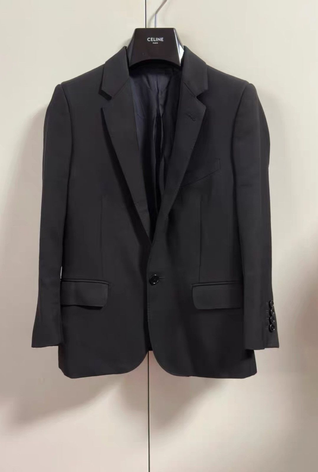 Celine Celine Women’s Black Basic Suit Jacket – Wool Blazer Size S / US 4 / IT 40 - 1 Thumbnail