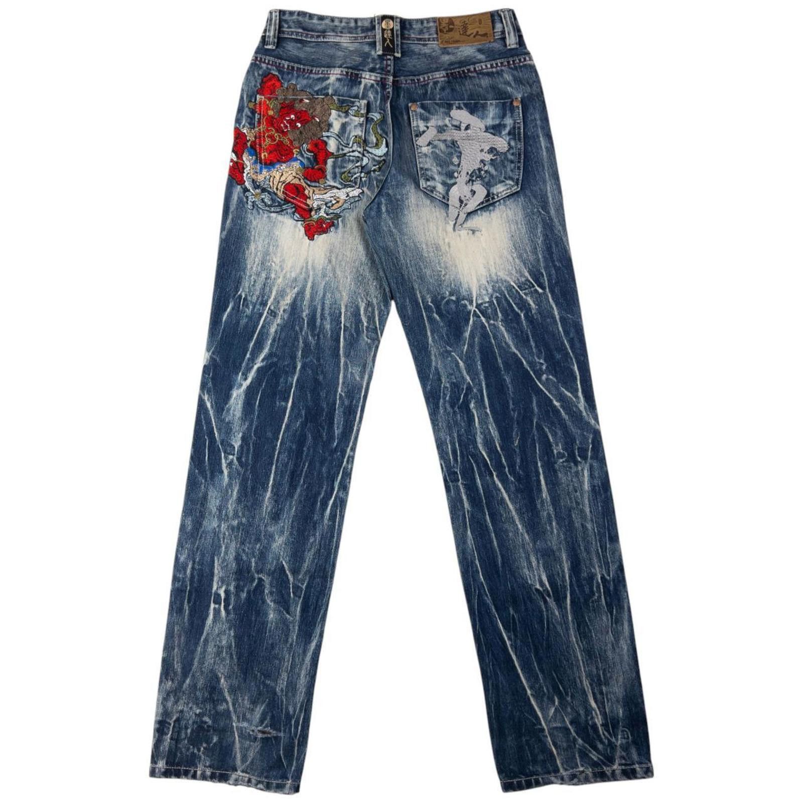 Other Vintage Big Train Embroidered Demon Denim Jeans Size W30 Size US 30 / EU 46 - 2 Thumbnail