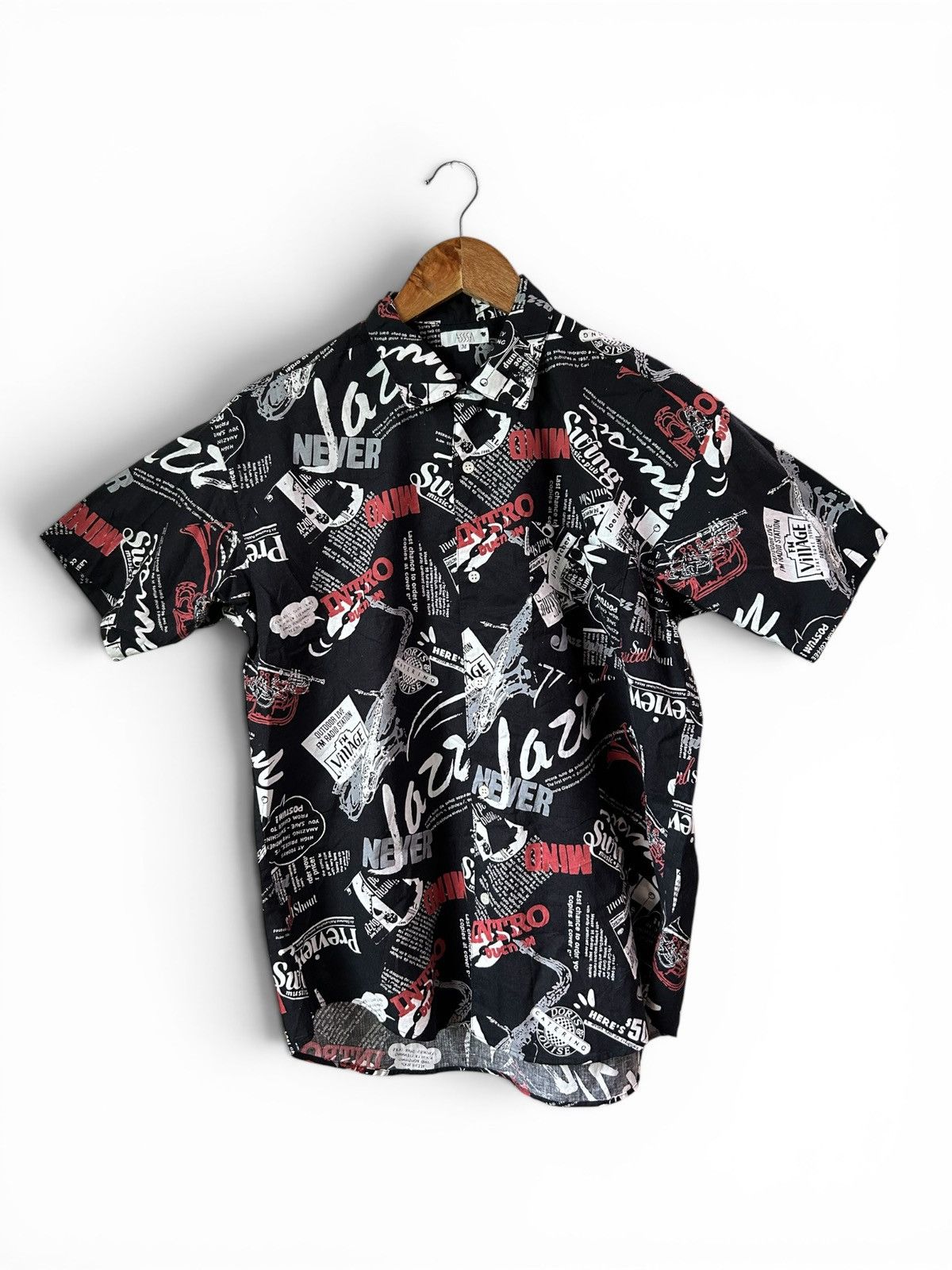 Japanese Brand 90s ASSSA Jazz Motif All Over Print Shirt Size US M / EU 48-50 / 2 - 1 Thumbnail