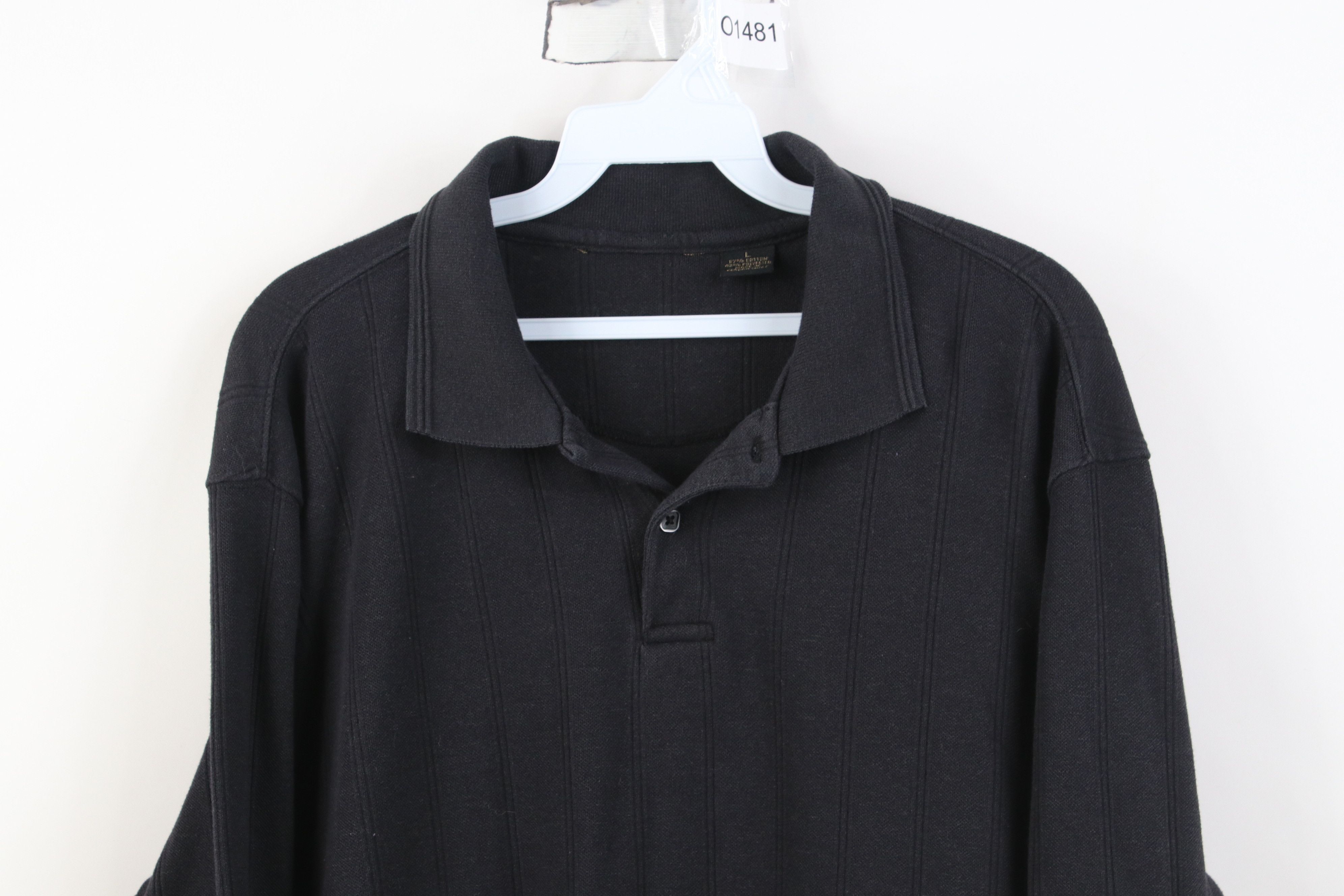 Vintage Vintage 90s Streetwear Knit Long Sleeve Polo Shirt Gray Size US L / EU 52-54 / 3 - 2 Thumbnail