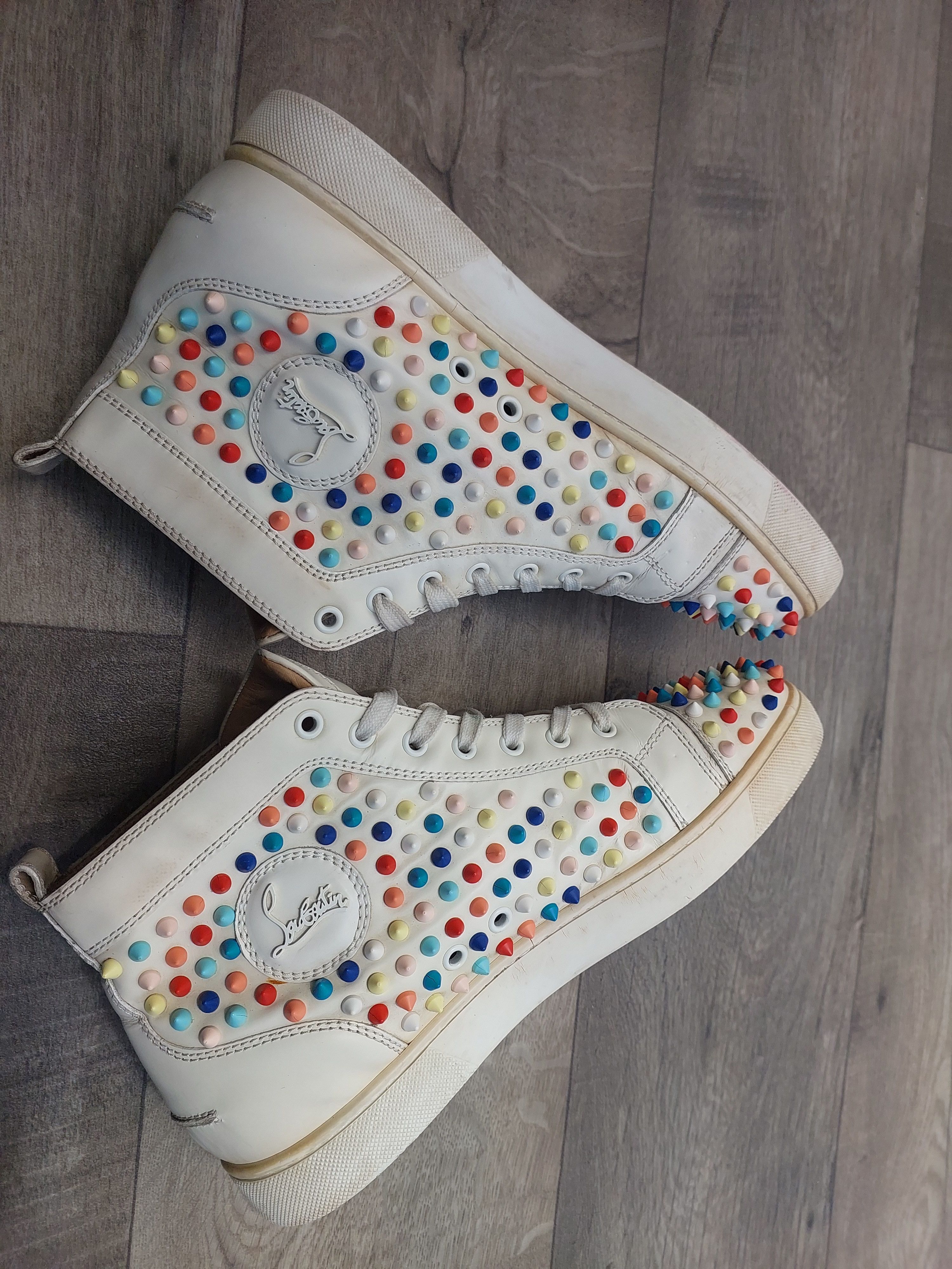 Christian Louboutin Lou Spikes leather trainers Size US 8.5 / EU 41-42 - 7 Thumbnail