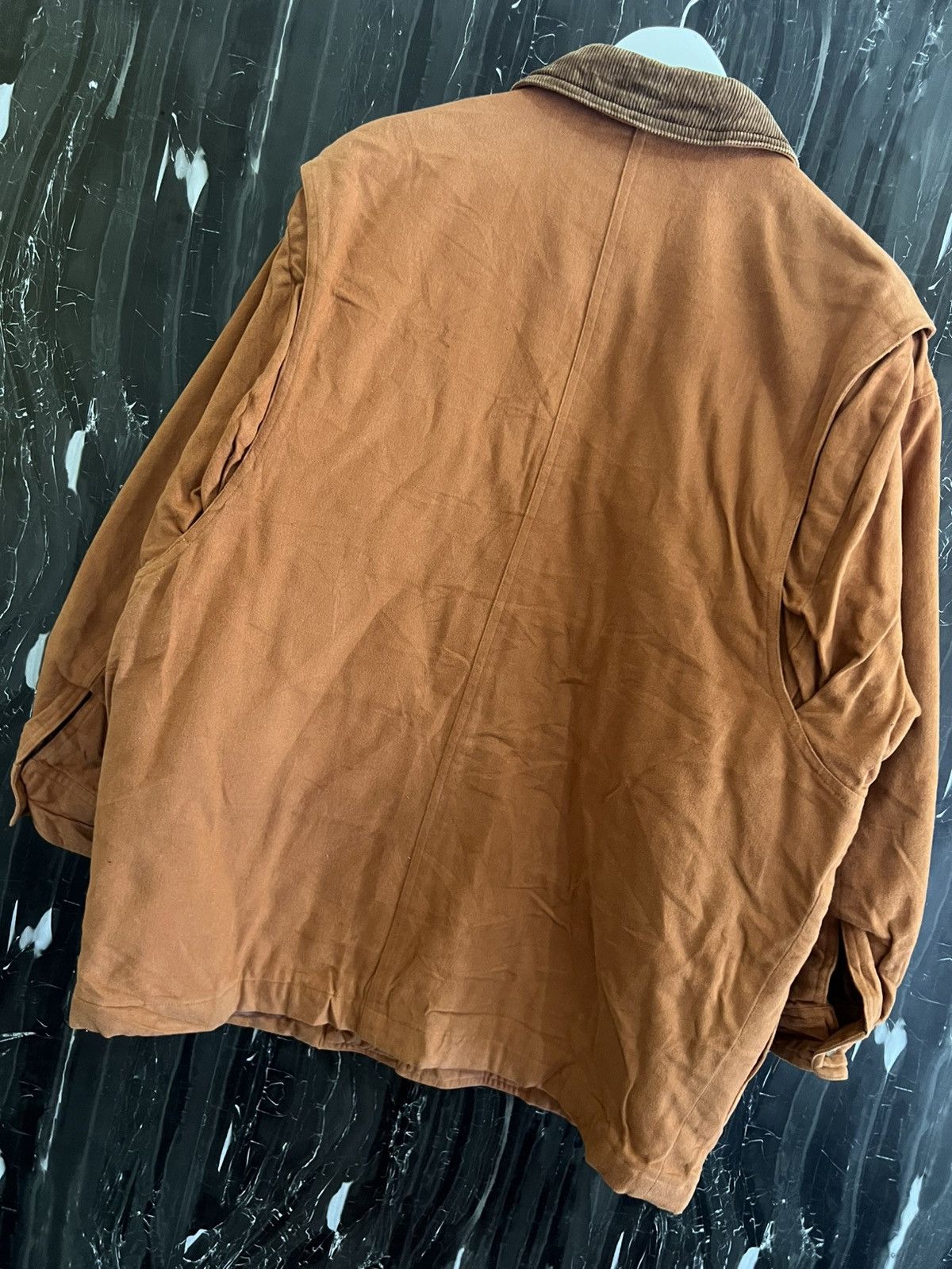 Japanese Brand Jean Jaurès Collection Corduroy Collar Work Jacket Size US XL / EU 56 / 4 - 8 Thumbnail