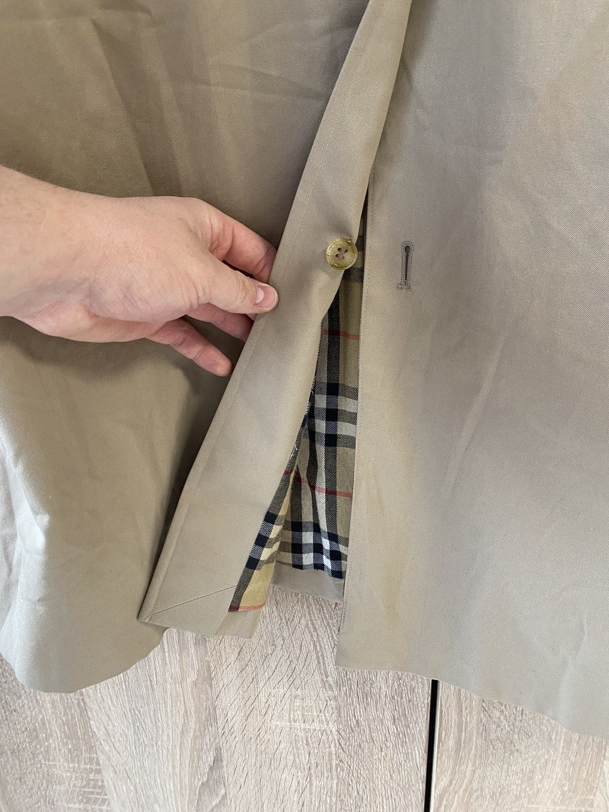Burberry Vintage 90s Burberry Trench Coat Jacket Nova Check Size L-XL Size US XL / EU 56 / 4 - 16 Thumbnail
