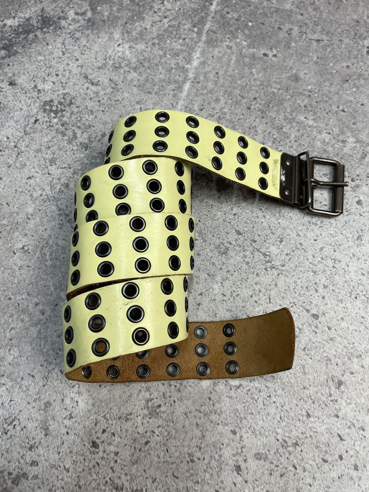 JET SET Studded VTG Leather Belt Grunge Punk Undercover Owens Vibe Size ONE SIZE - 7 Thumbnail