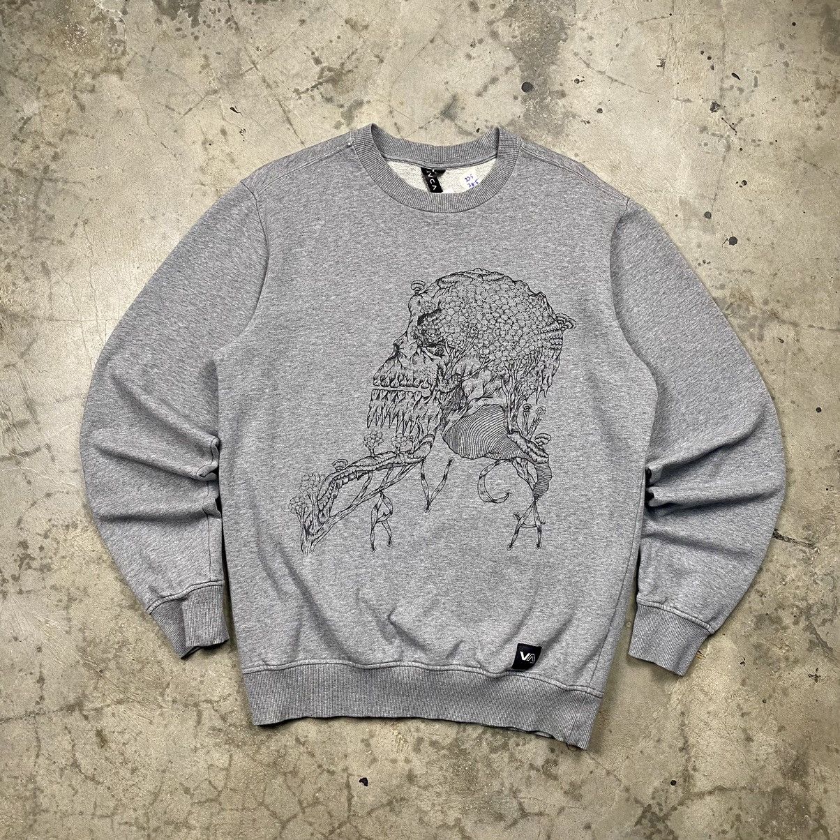 RVCA Rare y2k RVCA Surf Floral Skull Crewneck Size US L / EU 52-54 / 3 - 1 Thumbnail
