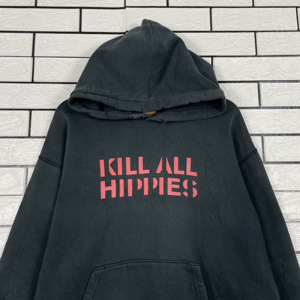 Japanese Brand Kill All Hippies Black Pullover Hoodie Size US L / EU 52-54 / 3 - 2 Thumbnail