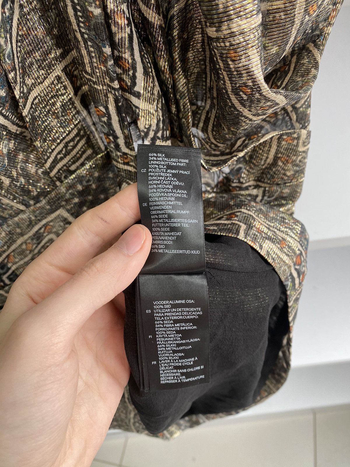 H&M × Isabel Marant × Vintage Isabel Marant For H&M Gold Silk Mini Dress Size XS / US 0-2 / IT 36-38 - 10 Thumbnail