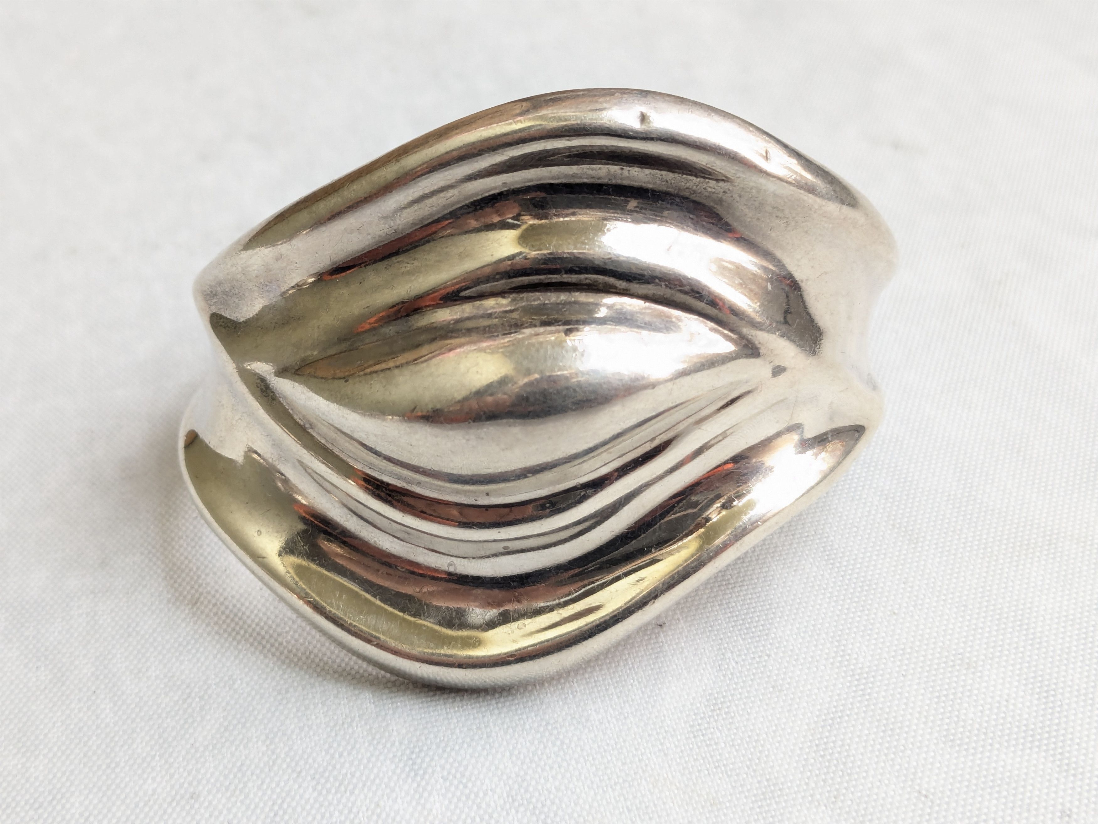 Jewelry Vintage Taxco Sterling Silver Cuff Bracelet Abstract Modern Size ONE SIZE - 6 Thumbnail