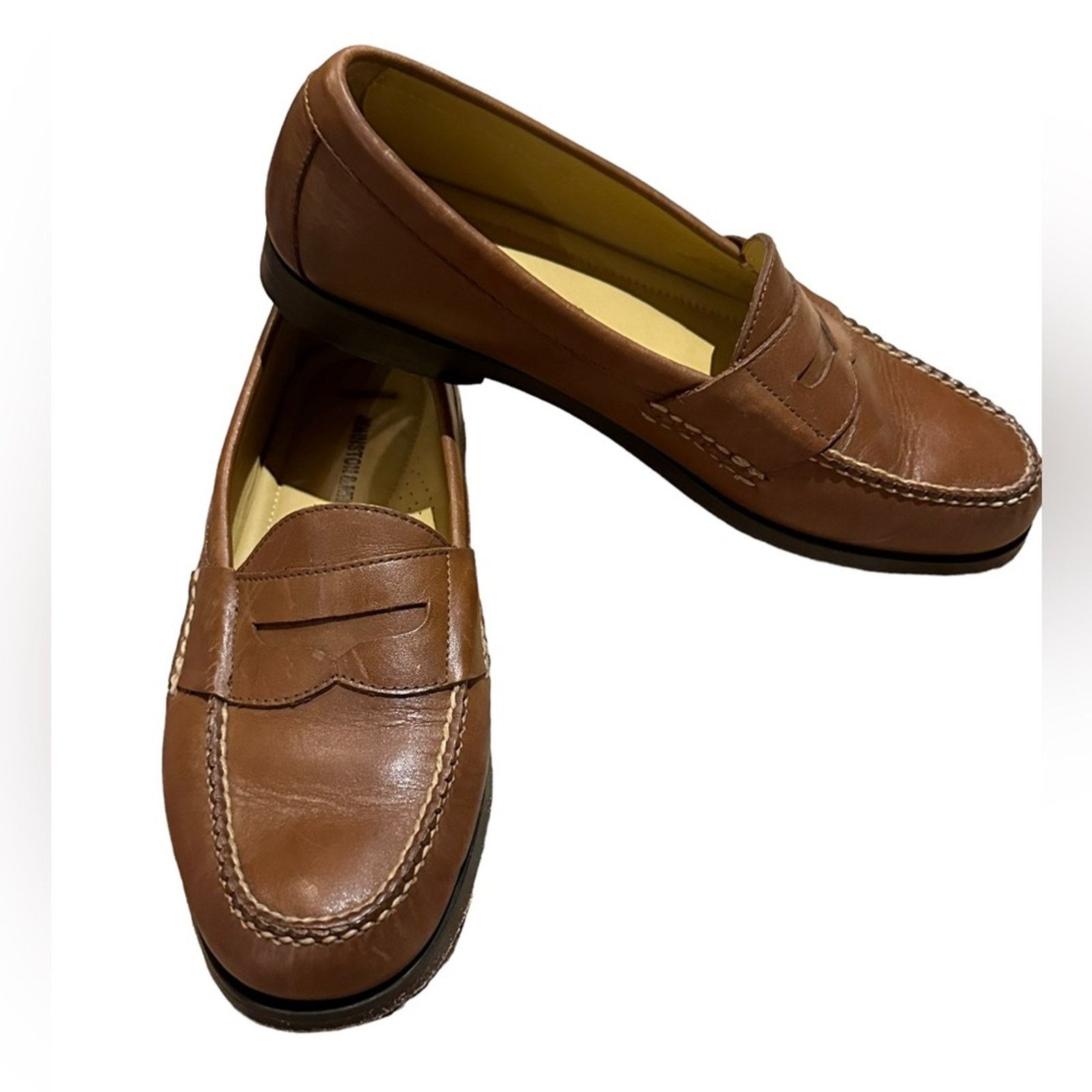 Johnston Murphy Johnston& Murphy 9.5 Brown Leather Penny Loafer Style Shoes, Men's