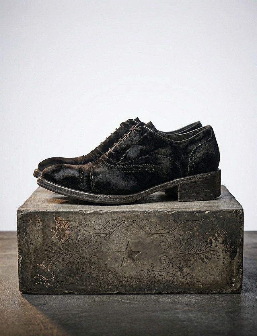 John Varvatos Burnished Velvet Brogue Oxford Shoes 9.5 Size US 9.5 / EU 42-43 - 16 Thumbnail