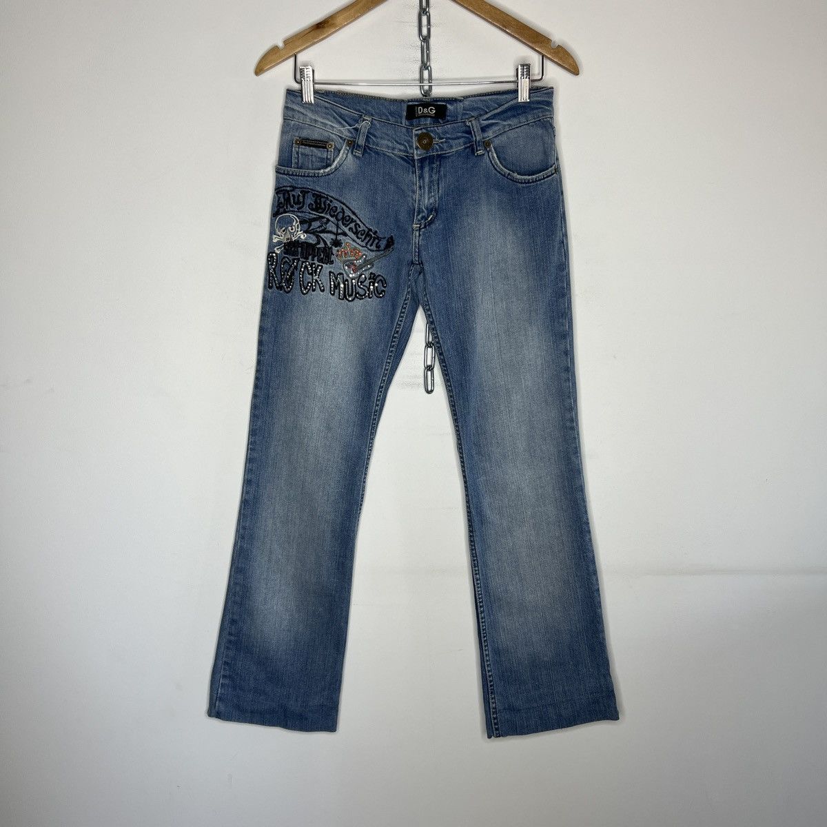 Dolce & Gabbana × Vintage Dolce&Gabbana Low Rise Flared Y2K BootCut 00’s Jeans Pants Size 29" - 1 Thumbnail