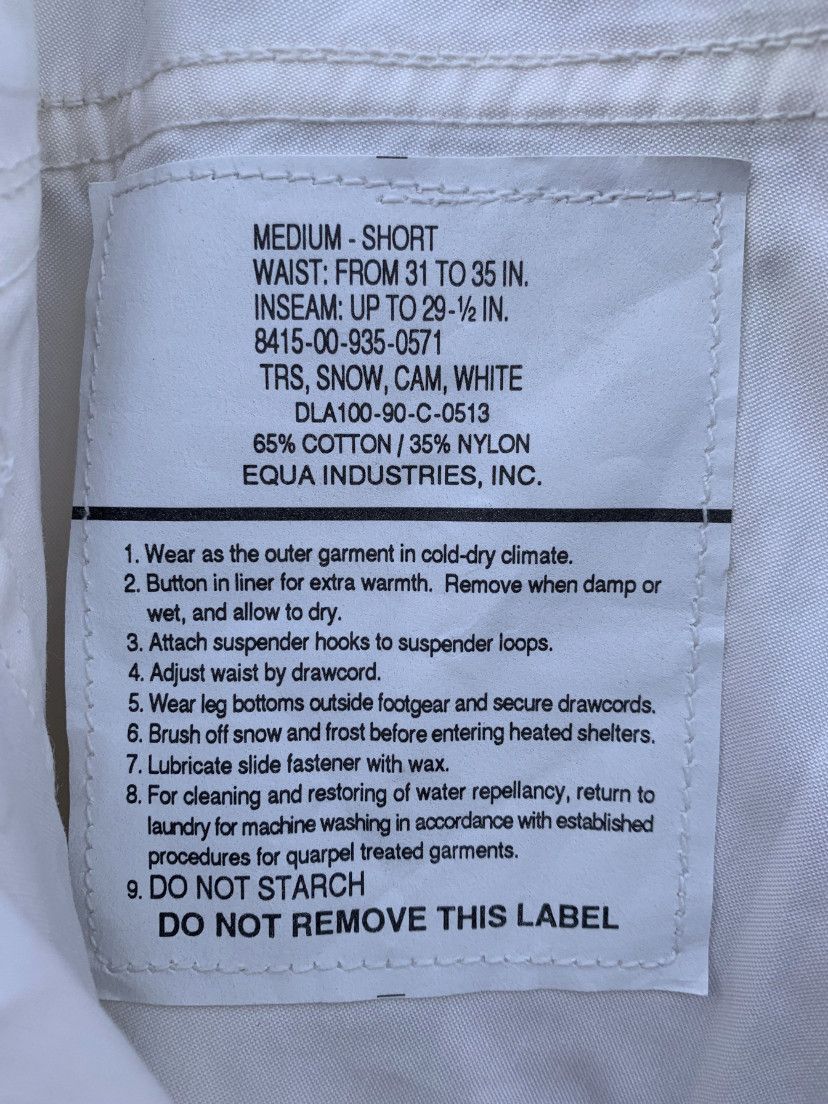 Other White Snow Pants Men’s Medium Short New Dead Stock Rare 1990 Size US 34 / EU 50 - 3 Thumbnail