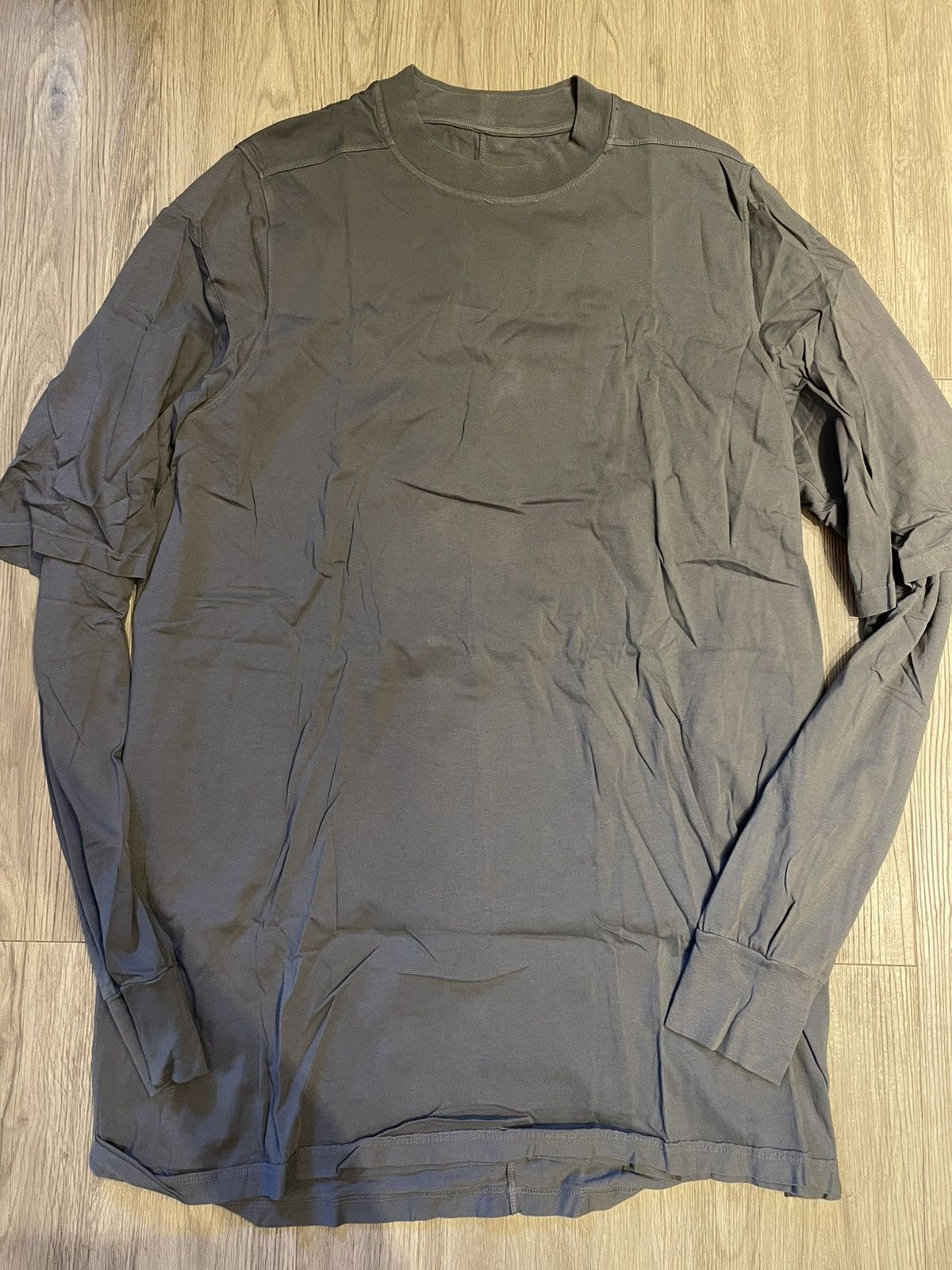 Rick Owens Drkshdw Rick Owens Double Sleeve Tee (Gray) Size US XL / EU 56 / 4 - 1 Thumbnail