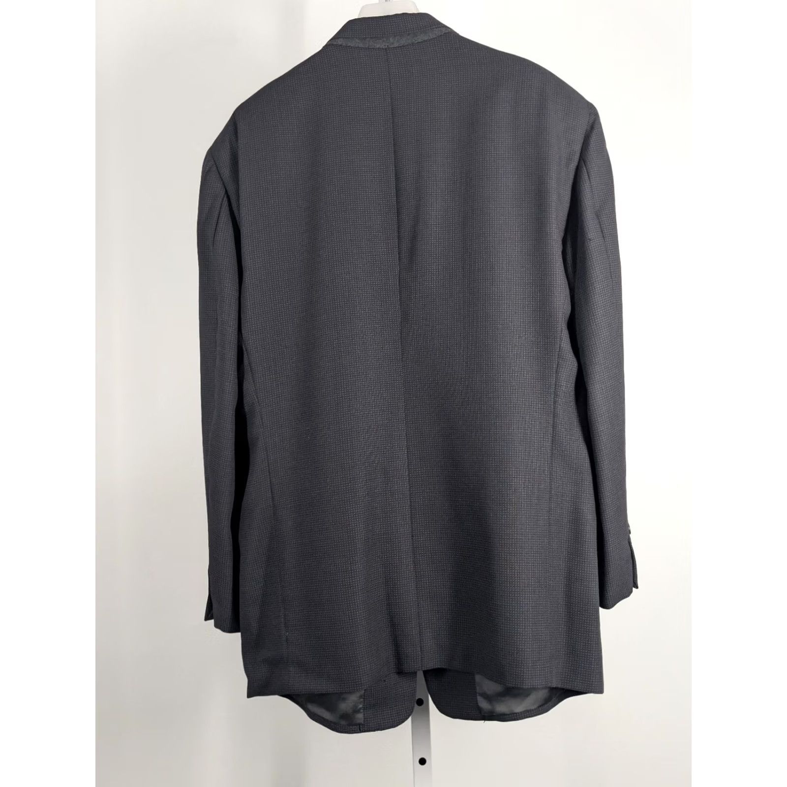 Giorgio Armani VINTAGE Mani Giorgio Armani Sport Coat Blazer 44R Virgin Wool Micro Check Charcoal Gray Men Size 44R - 3 Thumbnail