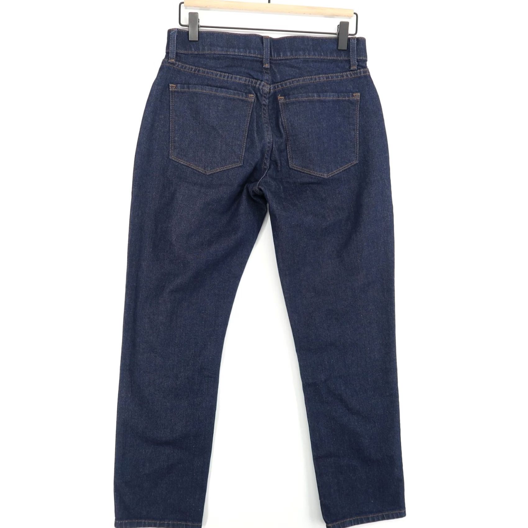 Mott & Bow VINTAGE Mott & Bow Boyfriend Jeans Womens 27x28 Dark Blue Ludlow Stretch Denim Size 27" / US 4 / IT 40 - 2 Thumbnail