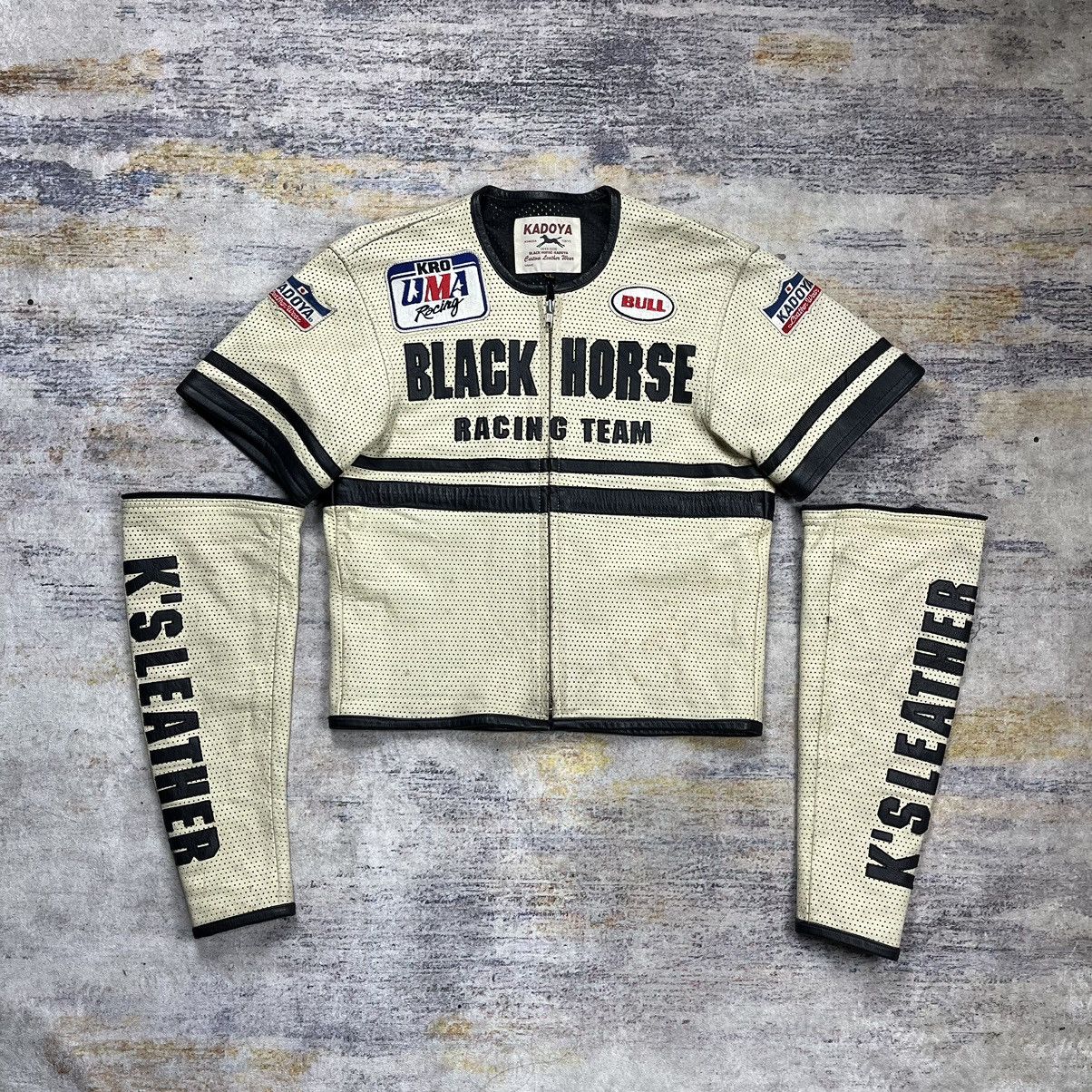 Kadoya Vintage K’s Kadoya black horse racing team leather jacket Size US M / EU 48-50 / 2 - 3 Thumbnail