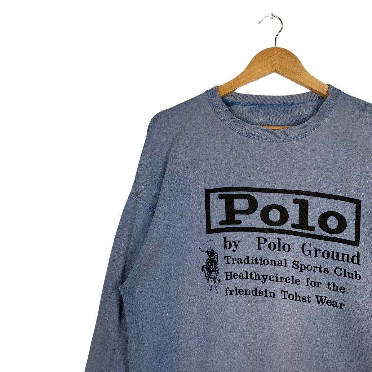Japanese Brand POLO by Polo Ground Big Logo Washed Sweatshirt #1176-C54 Size US M / EU 48-50 / 2 - 3 Thumbnail