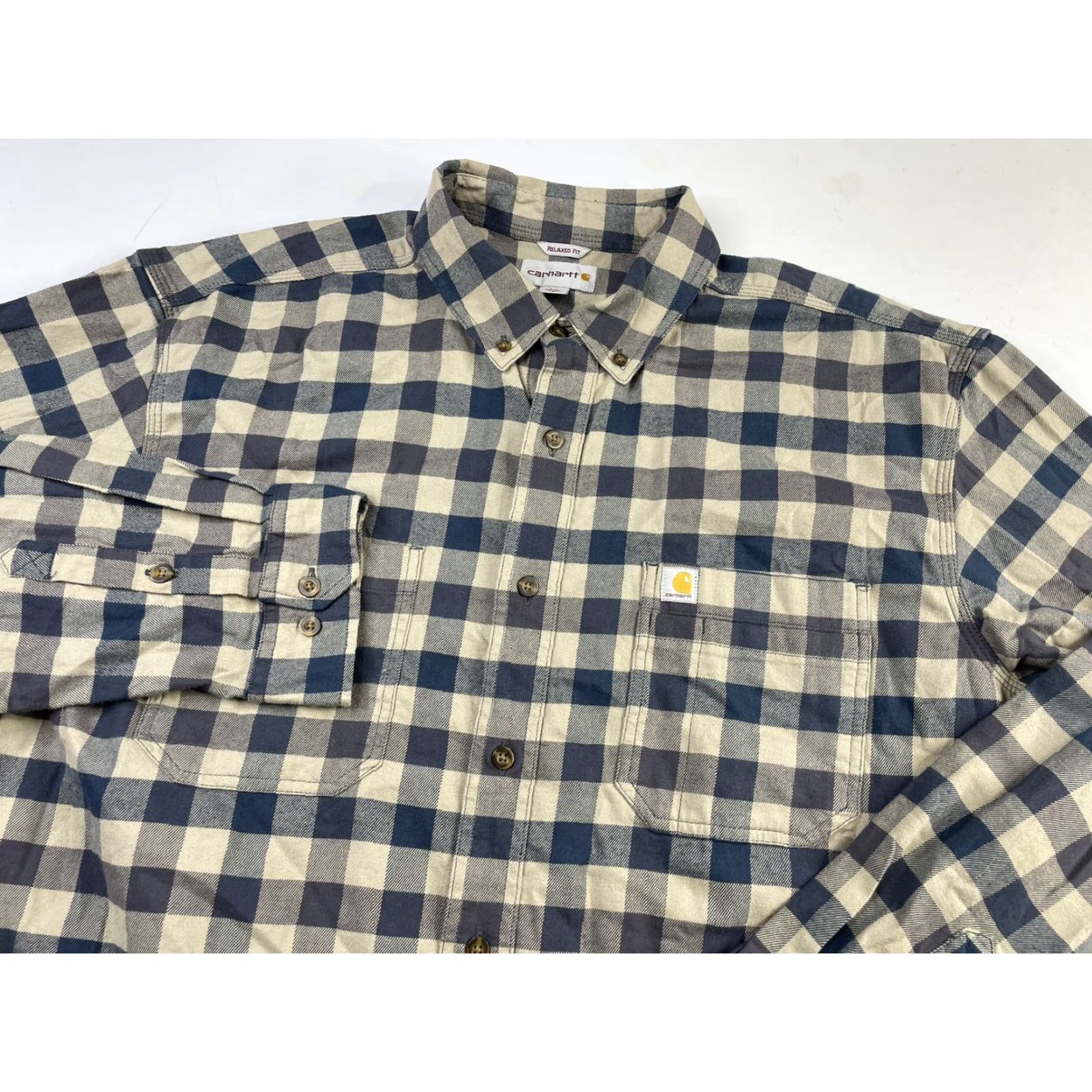 Carhartt Carhartt Shirt Mens 2XL Flannel Relaxed Fit Plaid Button-Up Cotton Workwear Casual Outdoor 2XL Mens Long Sleeve Multicolor Size US XXL / EU 58 / 5 - 2 Thumbnail