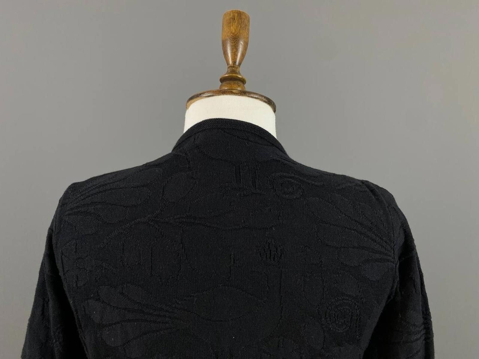 Designer Gudrun Sjoden Black Floral Knit Cardigan Sweater Size S Size S / US 4 / IT 40 - 8 Thumbnail