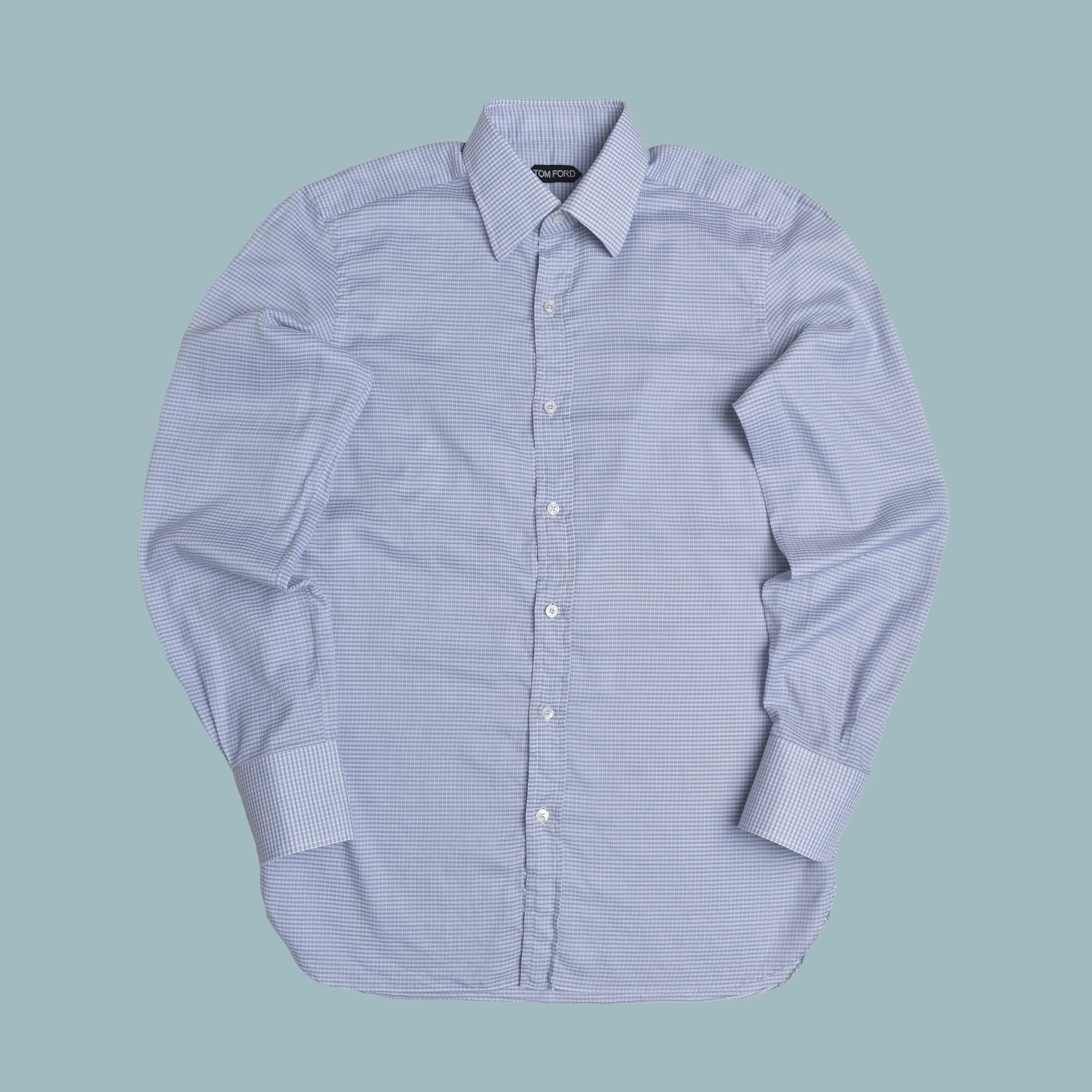 Tom Ford TOM FORD MENS COTTON PLAID BUTTON SHIRT MADE IN SWITZERLAND Size US M / EU 48-50 / 2 - 1 Thumbnail