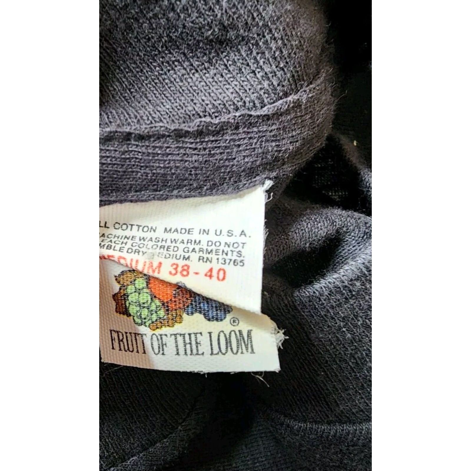 Fruit Of The Loom VINTAGE 80s Fruit of the Loom T-Shirt Pocket Crew Neck Short Sleeve Black Cotton Blend M Men 80s Theme Gender: Mens Size US M / EU 48-50 / 2 - 5 Thumbnail