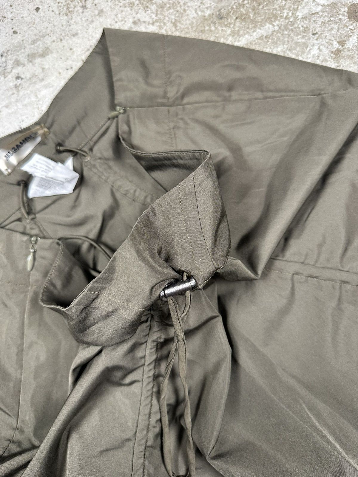 Jil Sander Vintage 2000s Jil Sander Green Khaki Drawstring Skirt Size 25" / US 0 / IT 36 - 8 Thumbnail