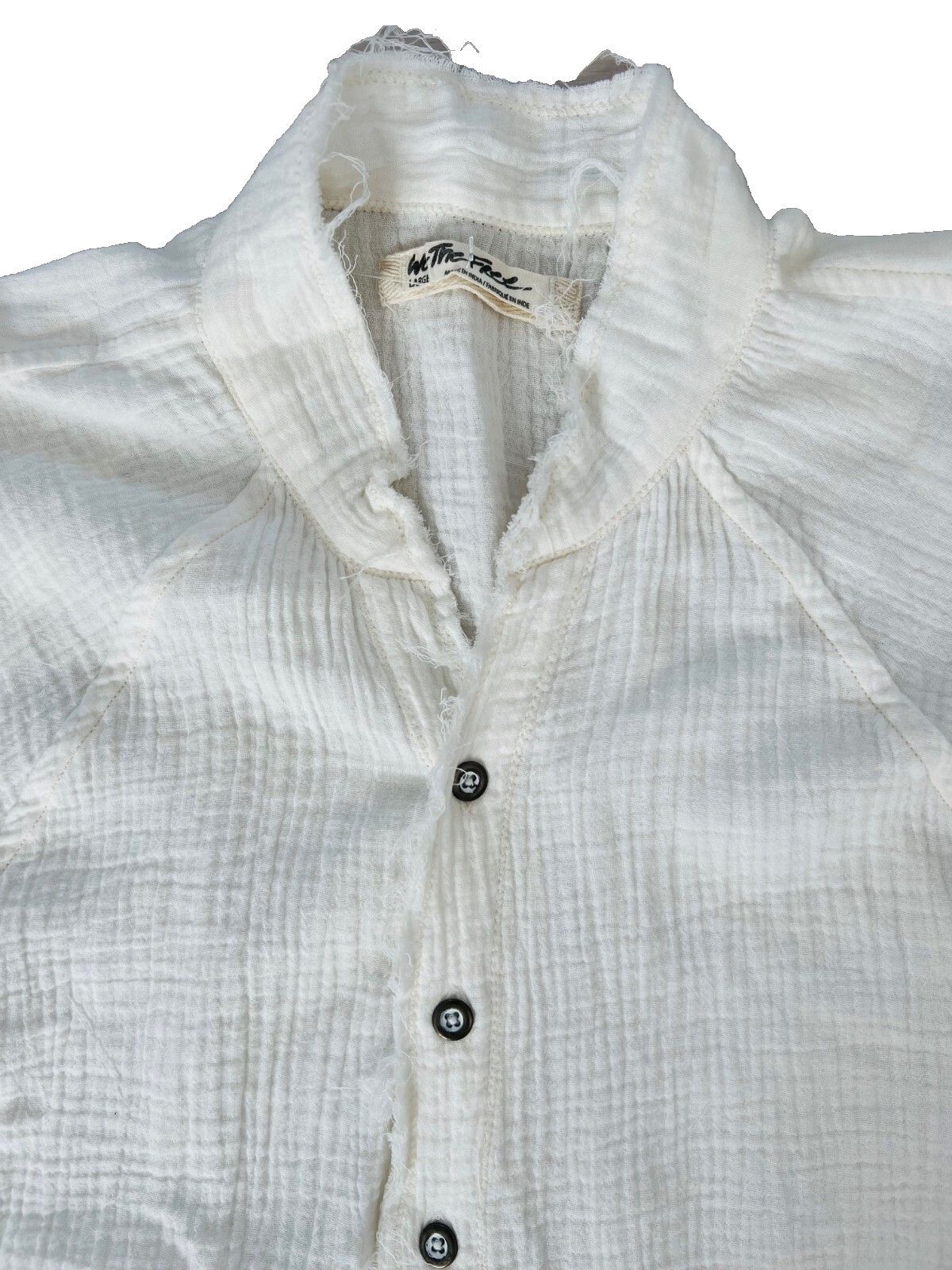 Free People Free People Summer Daydream Button Shirt Ivory ( L ) Size L / US 10 / IT 46 - 7 Thumbnail
