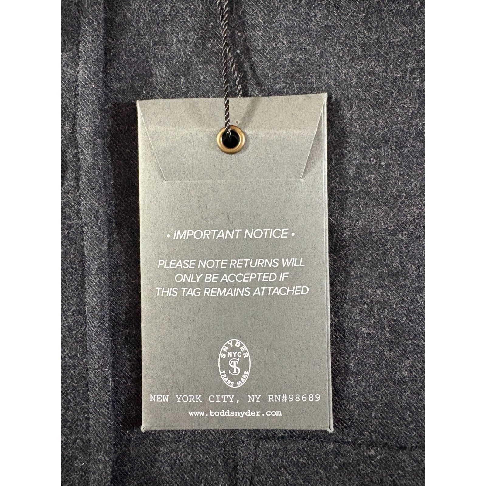 Todd Snyder Todd Snyder Band Collar flannel Shirt size L color dark grey Size US L / EU 52-54 / 3 - 4 Thumbnail
