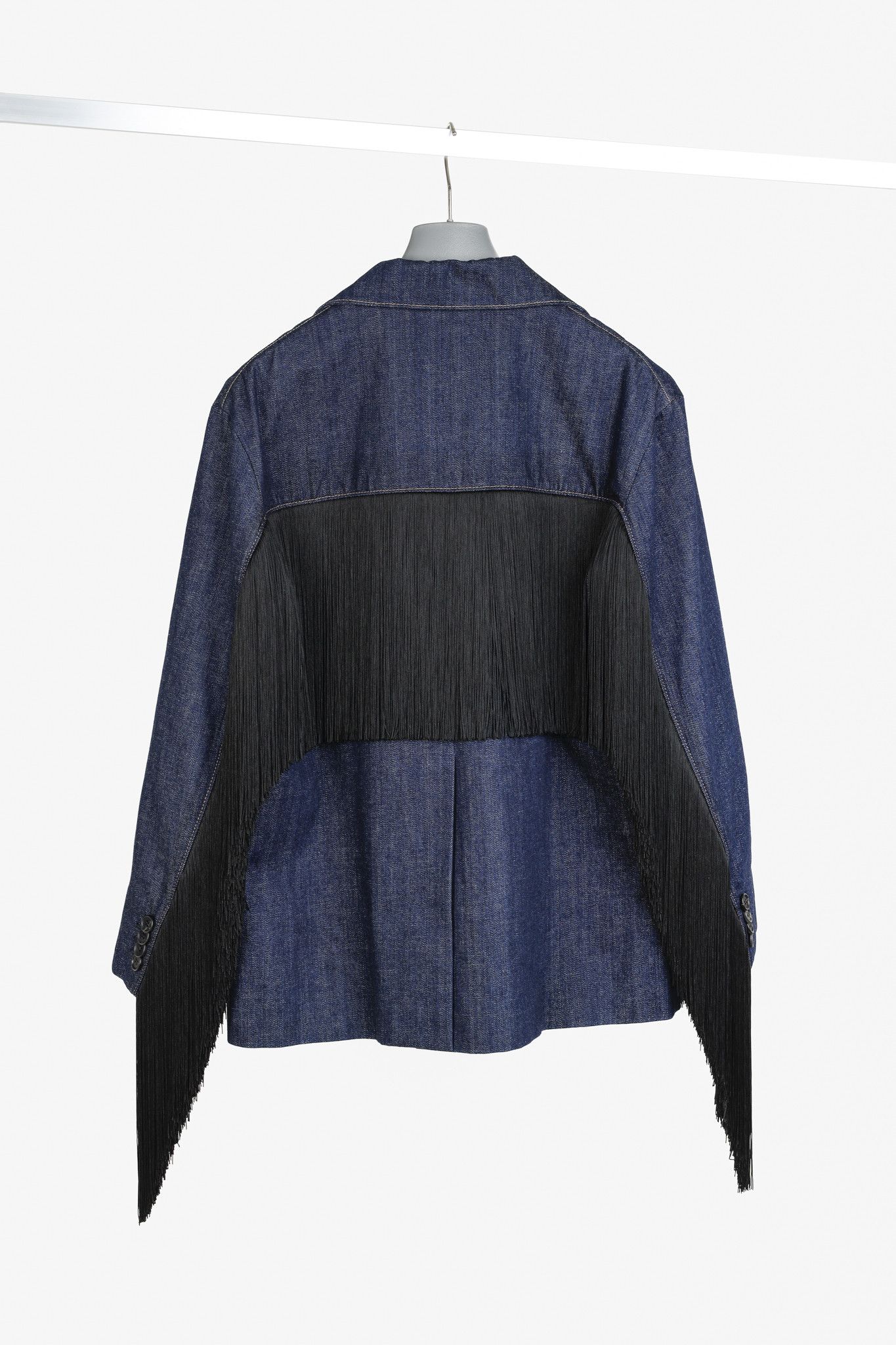Prada Prada 2020 Runway Denim Fringe Blazer Size M / US 6-8 / IT 42-44 - 2 Thumbnail