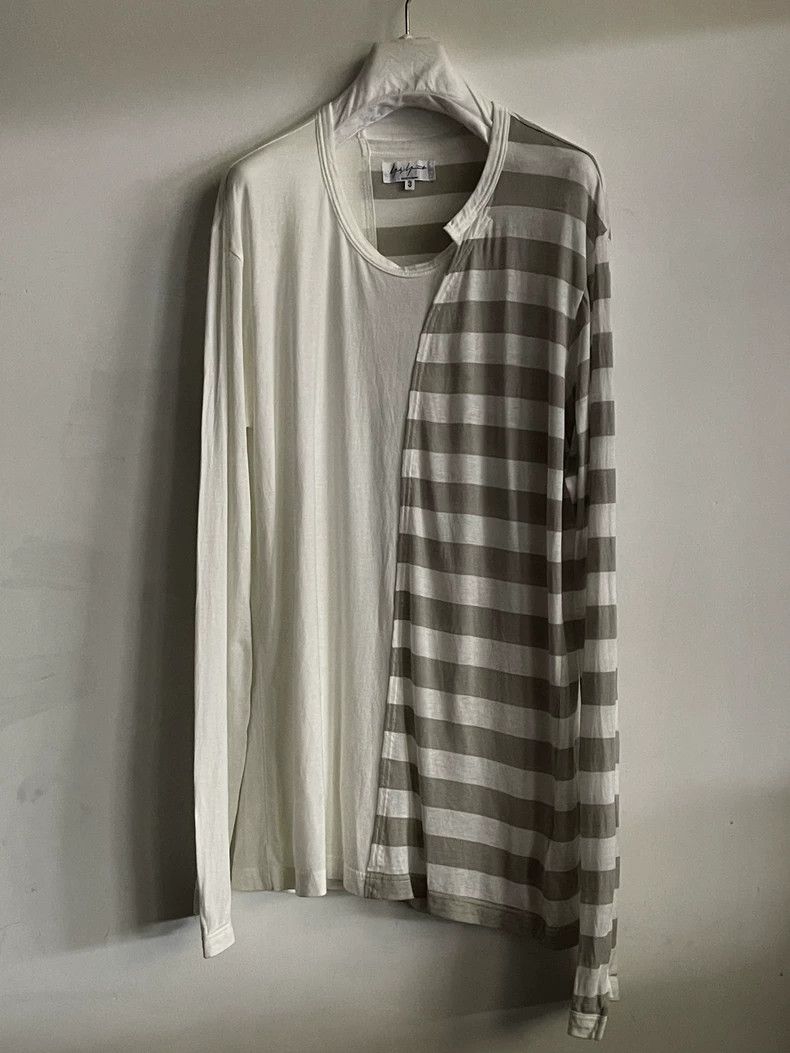 Yohji Yamamoto Yohji Yamamoto Striped Patchwork Undershirt long sleeves 25 Size US L / EU 52-54 / 3 - 1 Thumbnail