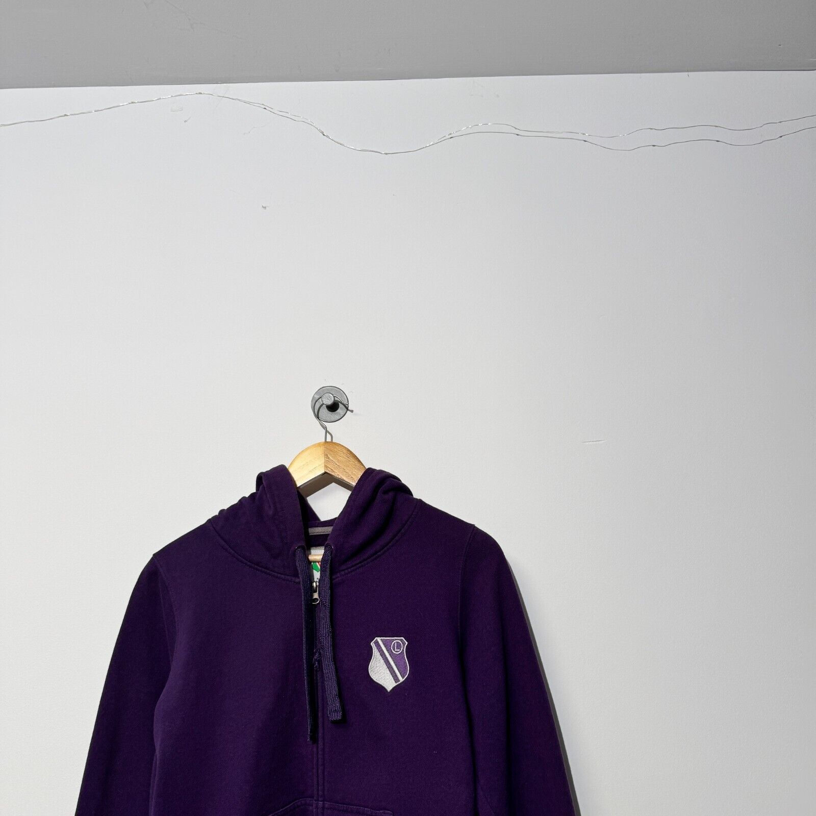 Vintage Vintage Unisex Purple Cotton Zip Hoodie Size M Legia Size US M / EU 48-50 / 2 - 5 Thumbnail