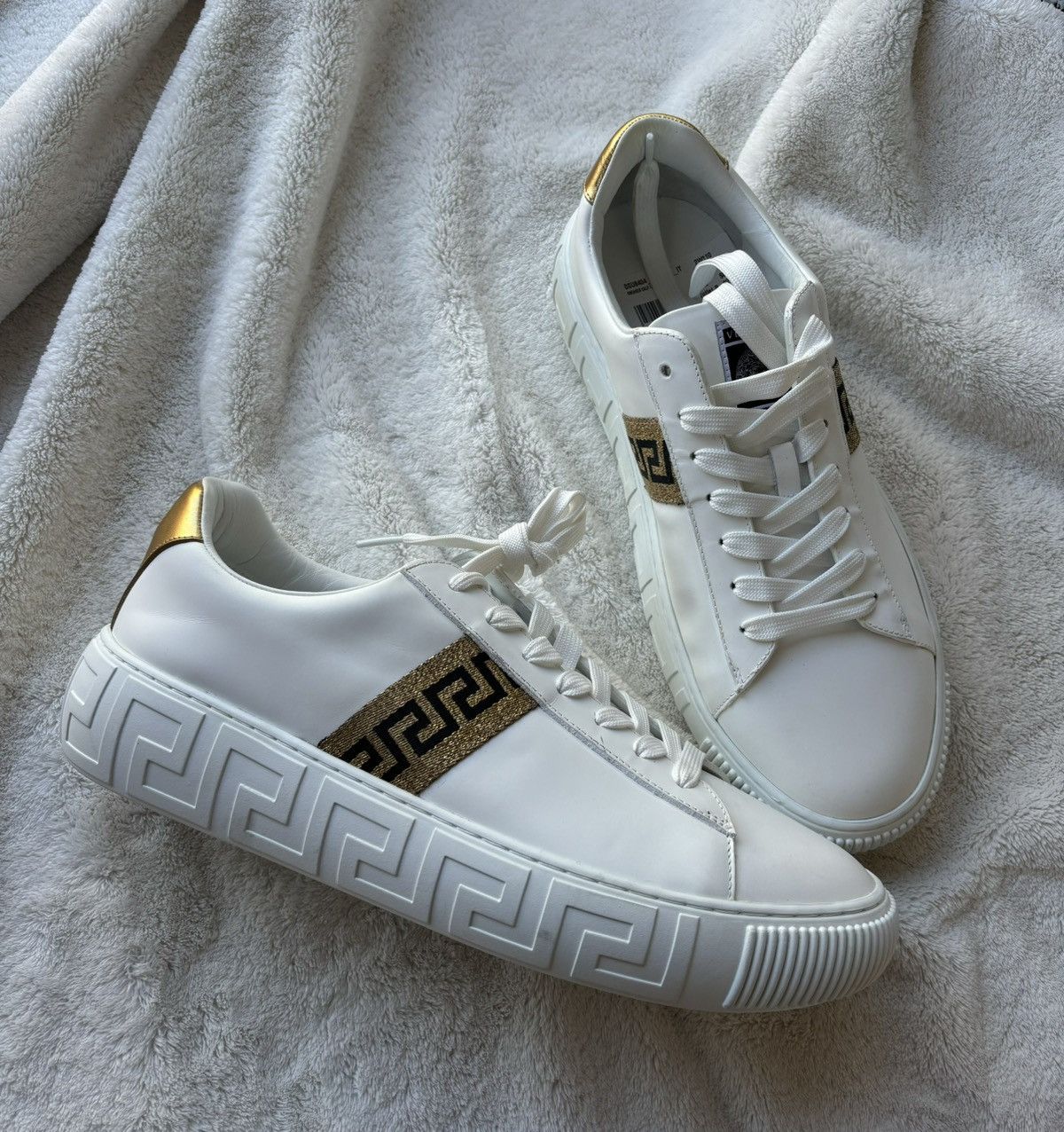 Versace Men Scarpe Versace Greca Versace White Striped La